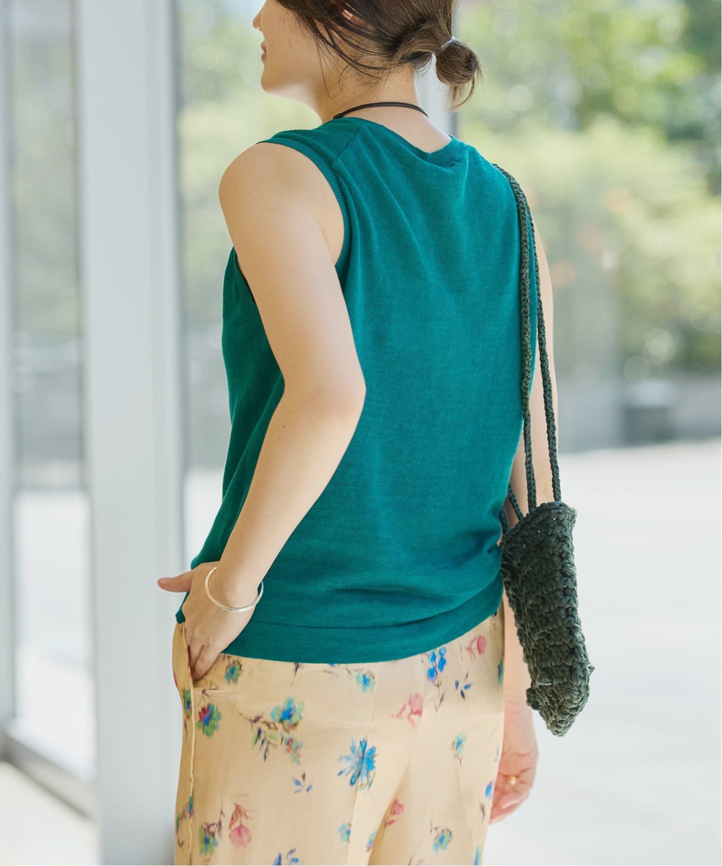 IENA LA BOUCLE Linen ミニ裏毛ノースリーブ（ニット／セーター