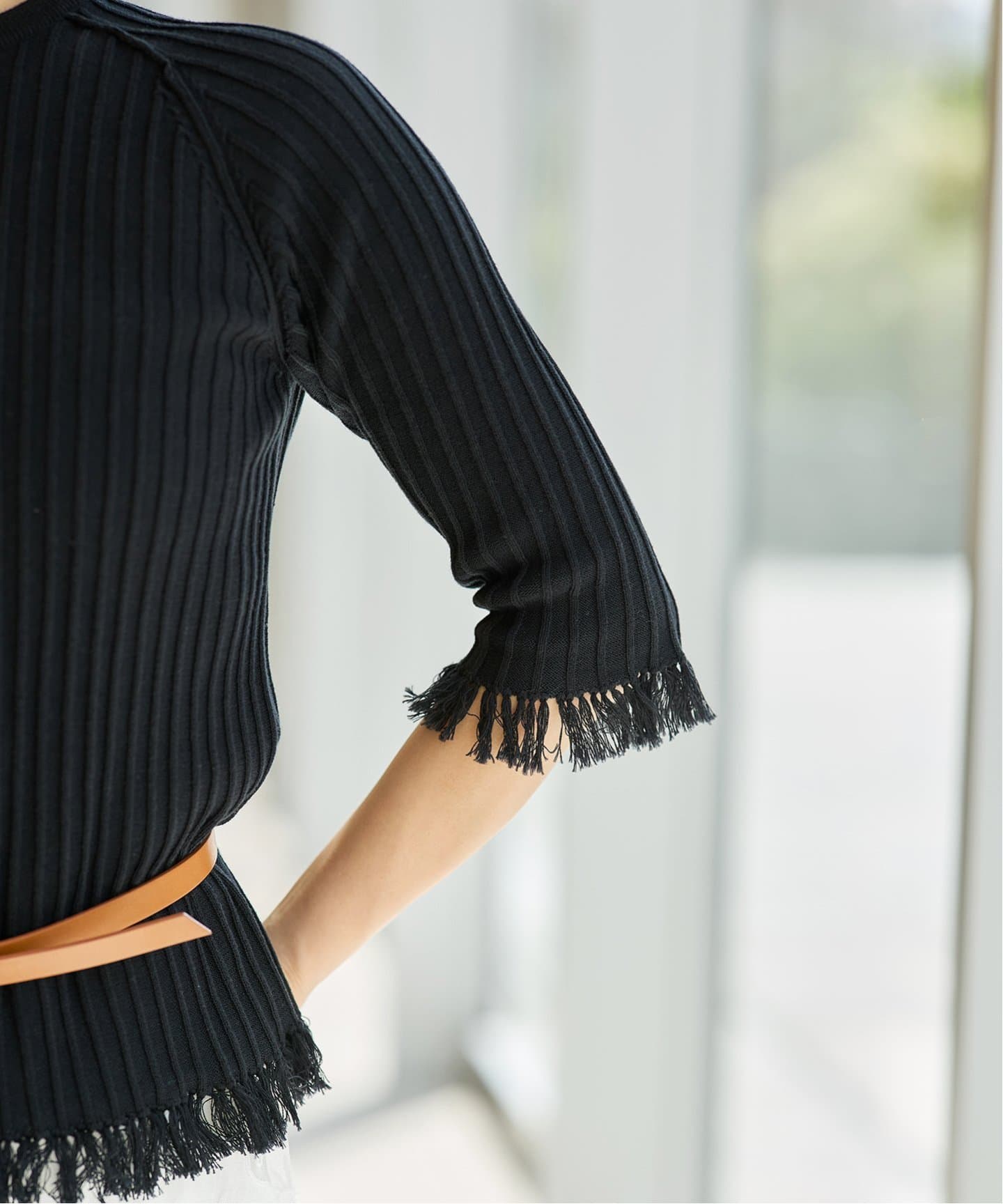 IENA LA BOUCLE フリンジニットプルオーバー（ニット／セーター