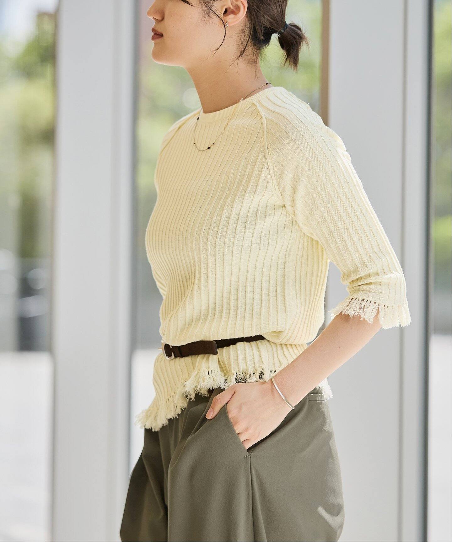 【美品】イエナ IENA ニット プルオーバー ざっくらり編み ベージュ フリー 美品】イエナ IENA ニット プルオーバー ざっくらり編み