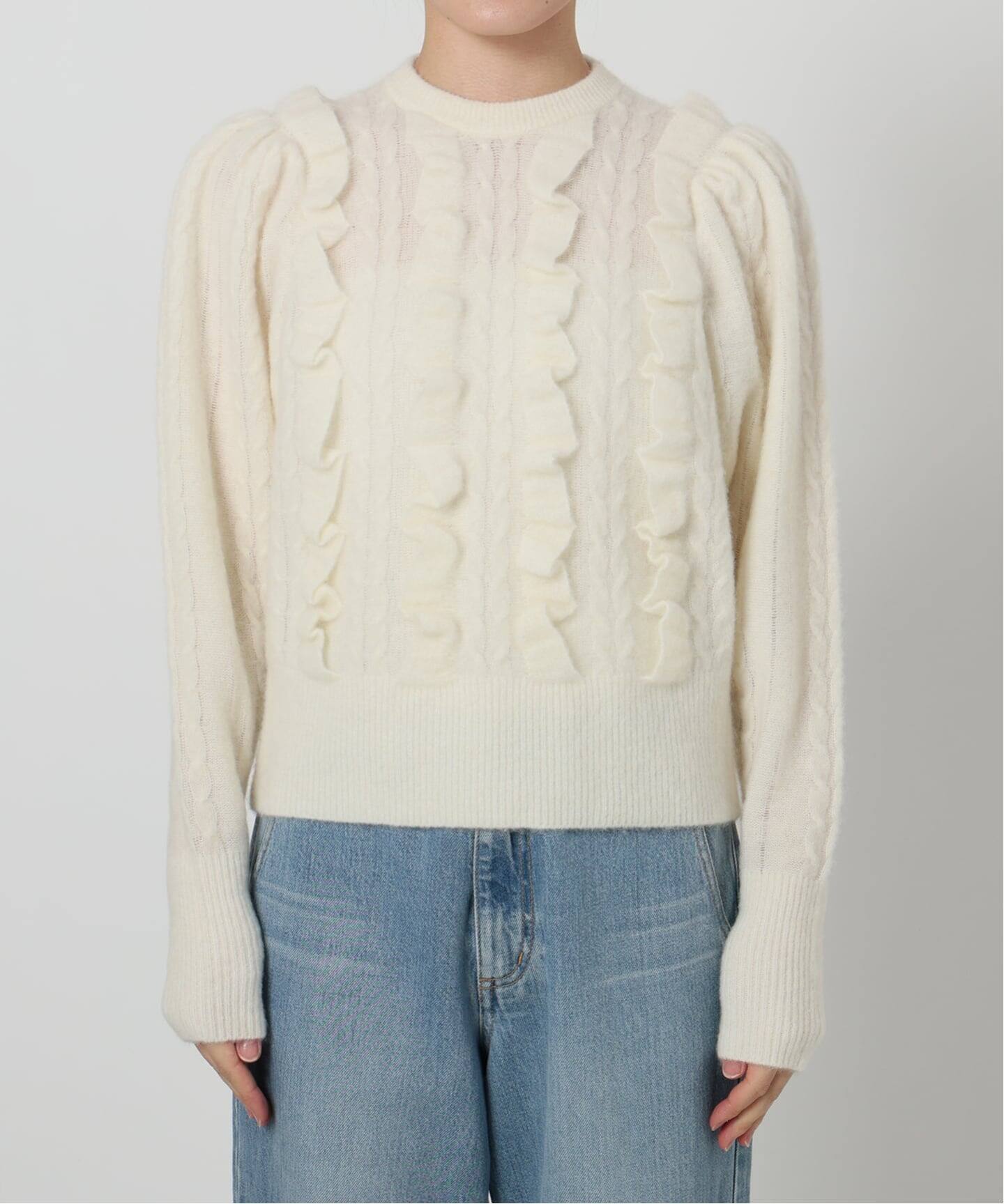 IENA LA BOUCLE ALPACA MIXフリルプルオーバー IENA LA BOUCLE（イエナラブークル） ニット セーター ALPACA MIX