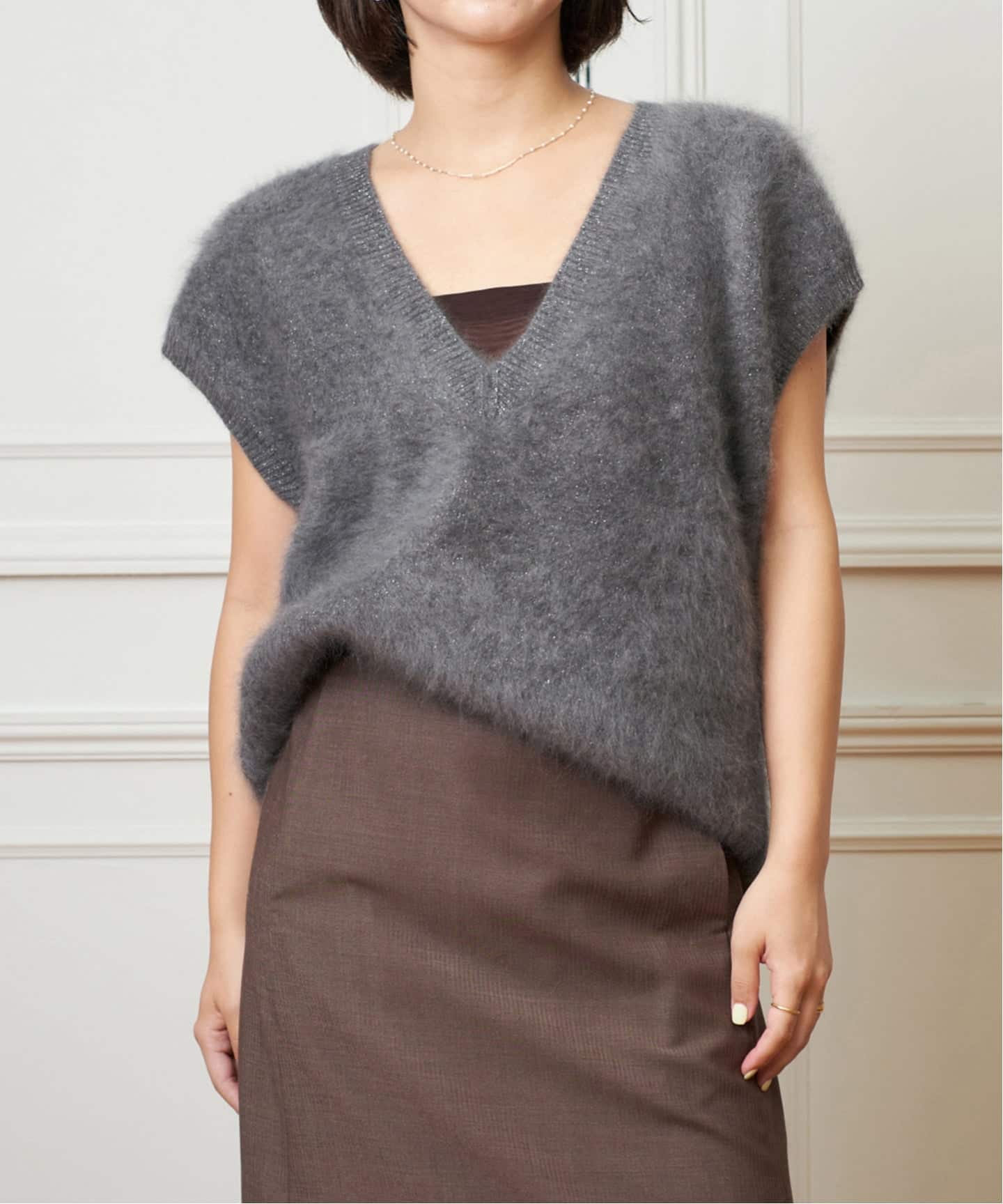IENA LA BOUCLE フェザーヤーンベスト 24SS 予約》IENA LA BOUCLE ファーニットベスト（ベスト）｜IENA