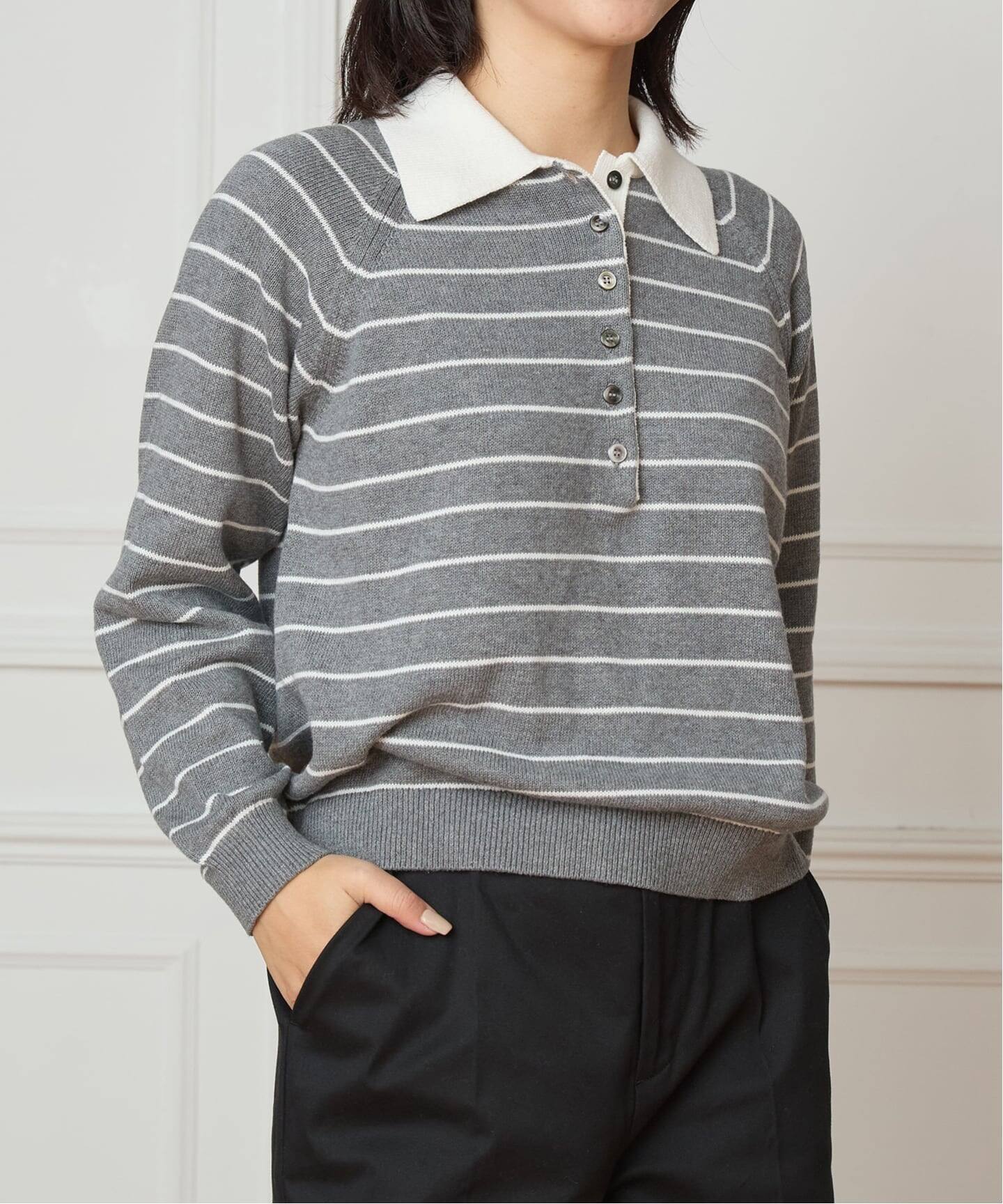 超美品！IENA LA BOUCLEイエナラブークル！ボーダーニット IENA LA BOUCLE マルチボーダー配色ニット（ニット／セーター）｜IENA