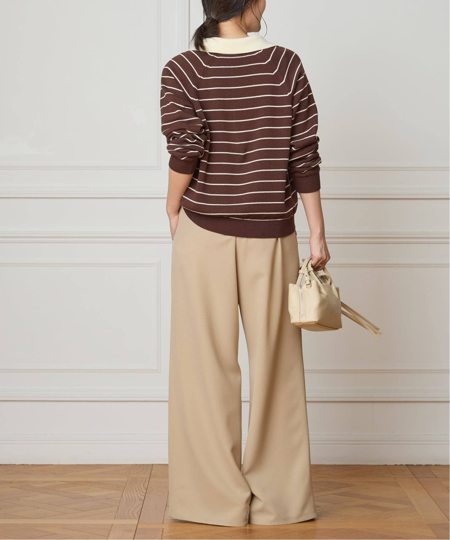 予約》IENA LA BOUCLE ボーダーラガーシャツニット（ニット／セーター