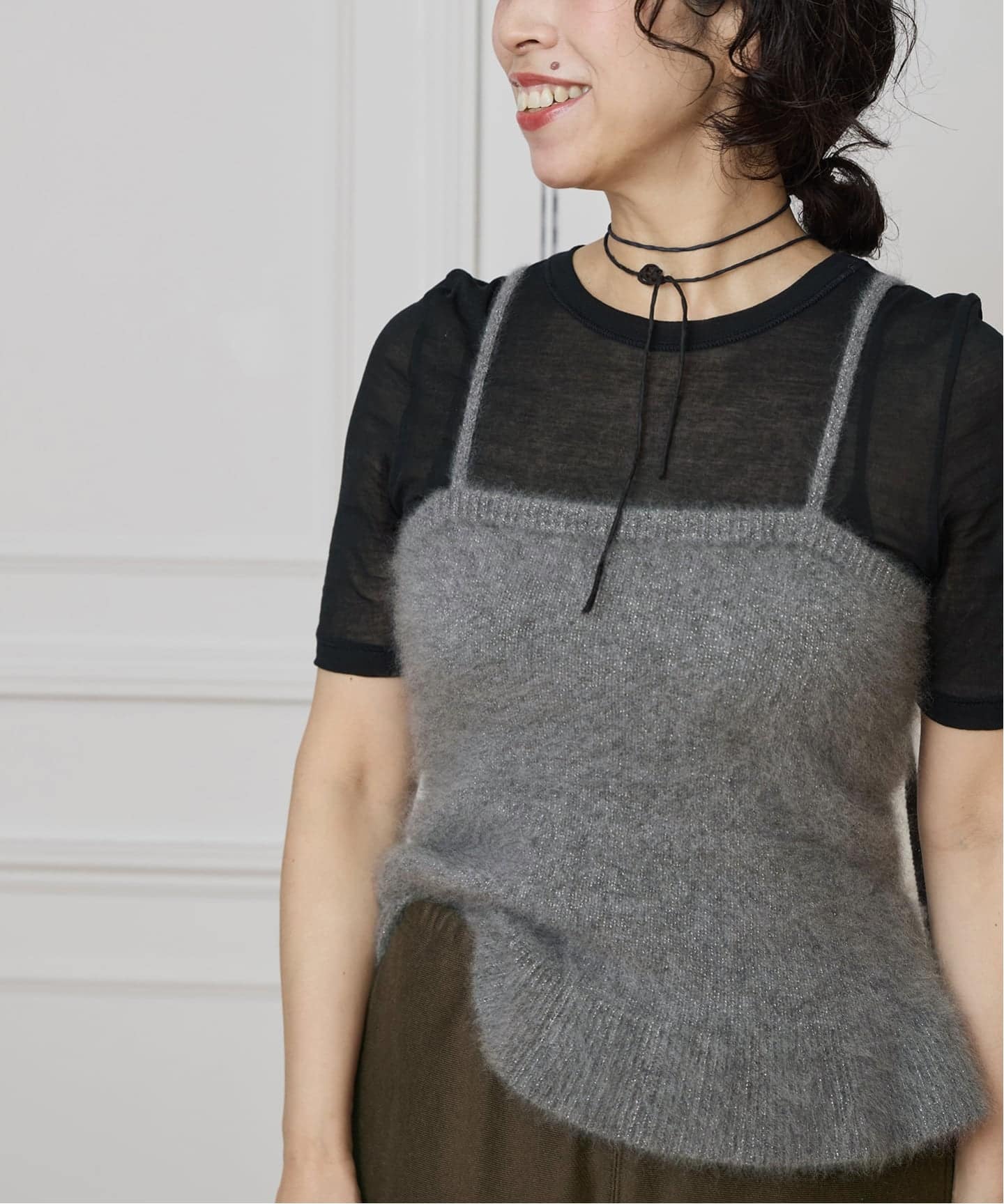 予約》IENA LA BOUCLE ファーニットキャミソール（ニット