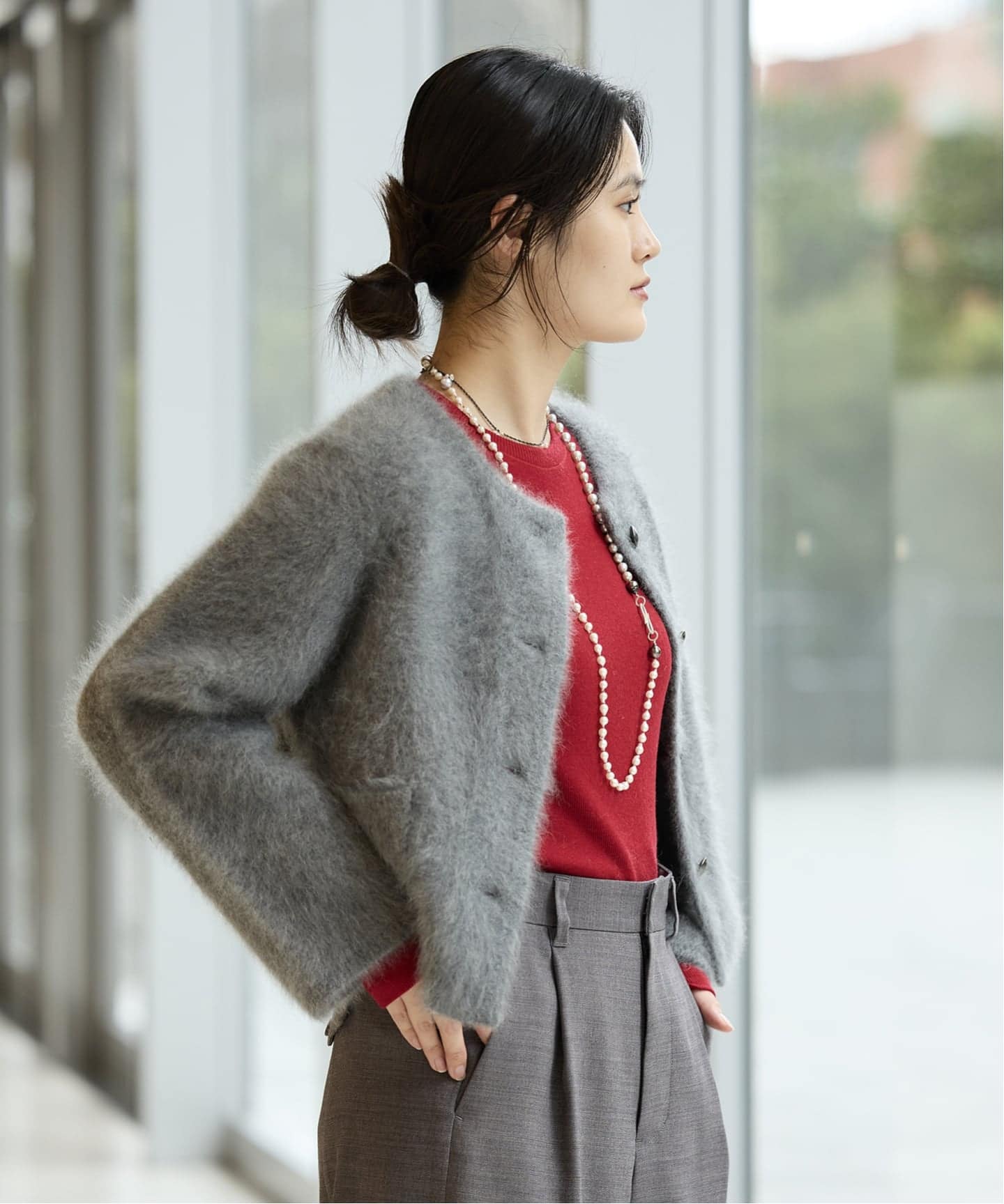 IENA LA BOUCLE ファーニットジャケット（ニット／セーター）｜IENA