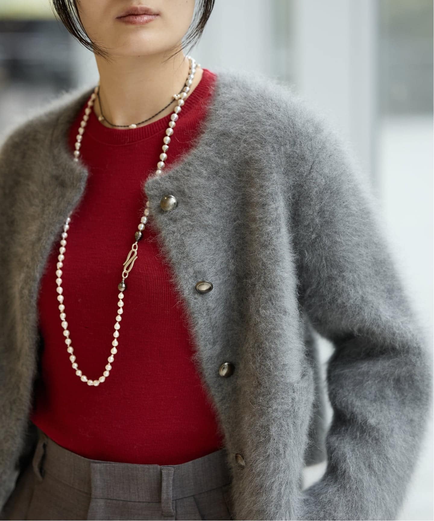 IENA LA BOUCLE ファーニットジャケット（ニット／セーター）｜IENA