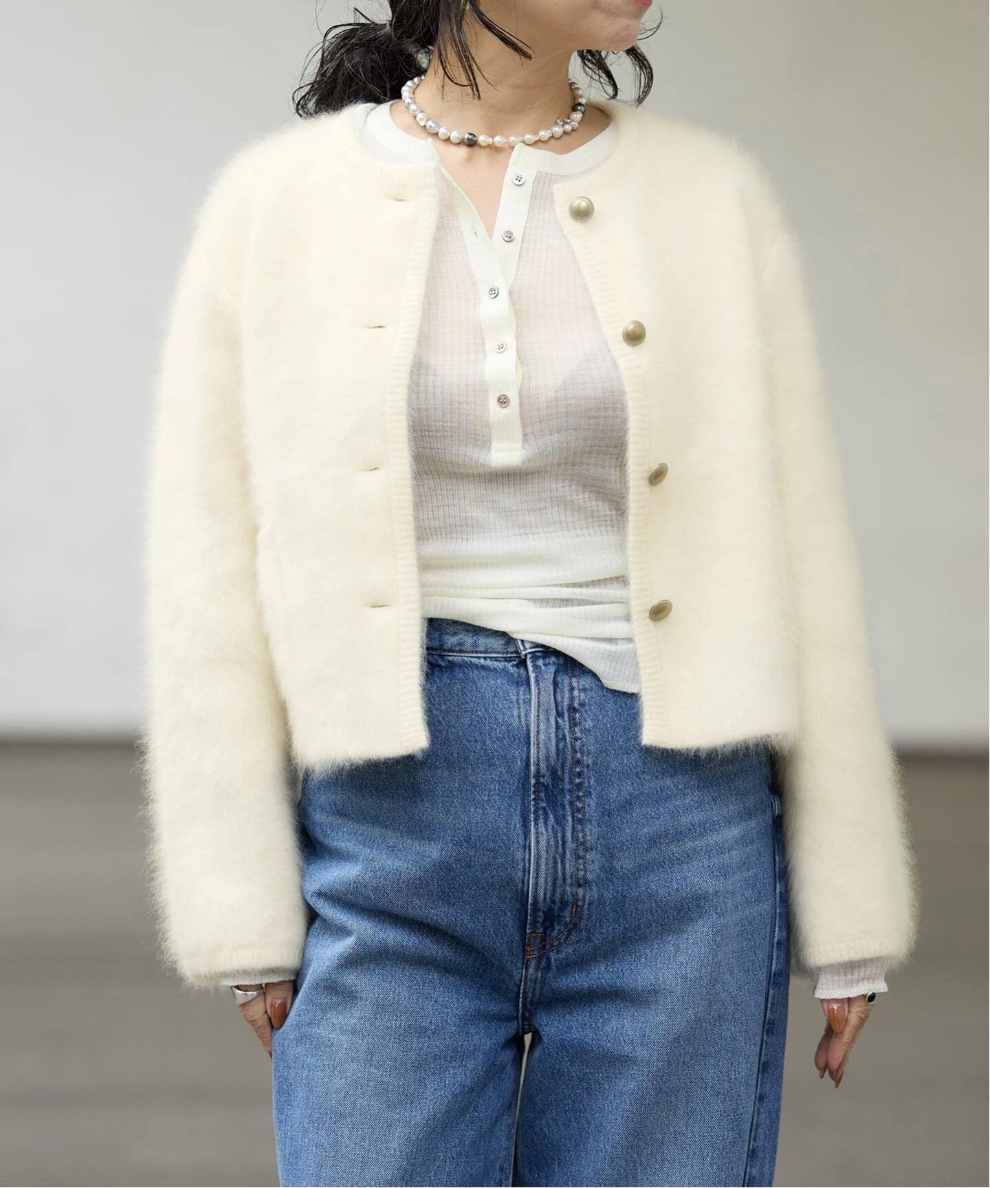 IENA LA BOUCLE ファーニットジャケット（ニット／セーター）｜IENA