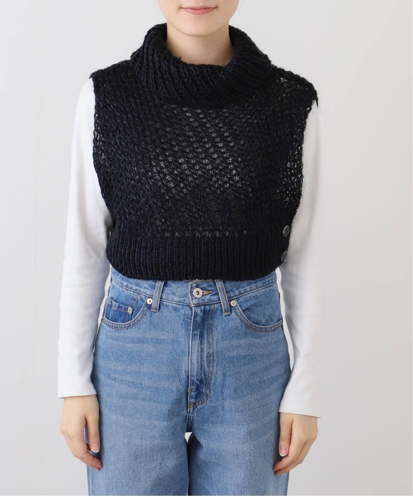 babaco/ババコ loose knitted silk vest BA01-LI289K（ベスト）｜IENA 