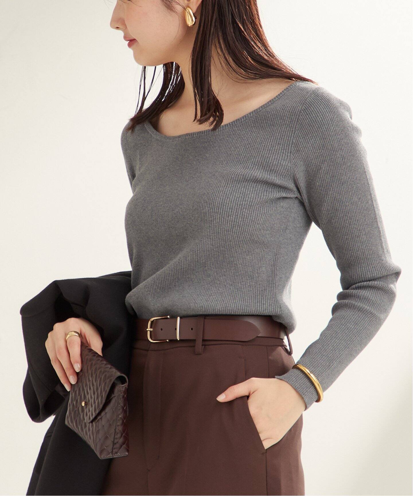 Round Neck Rib ニット（ニット／セーター）｜Plage（プラージュ）の 