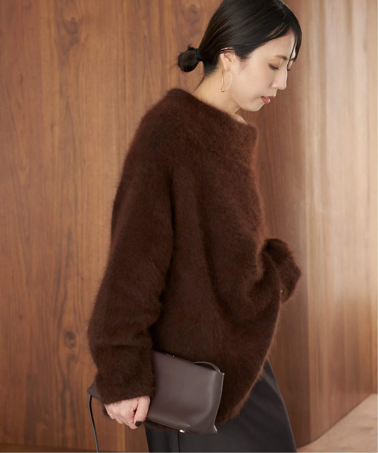 Plage - 良品 Plage Uネックプルオーバー 2021 ベージュ ウールニット 良品 Plage Uネックプルオーバー 2021 ベージュ ウールニット