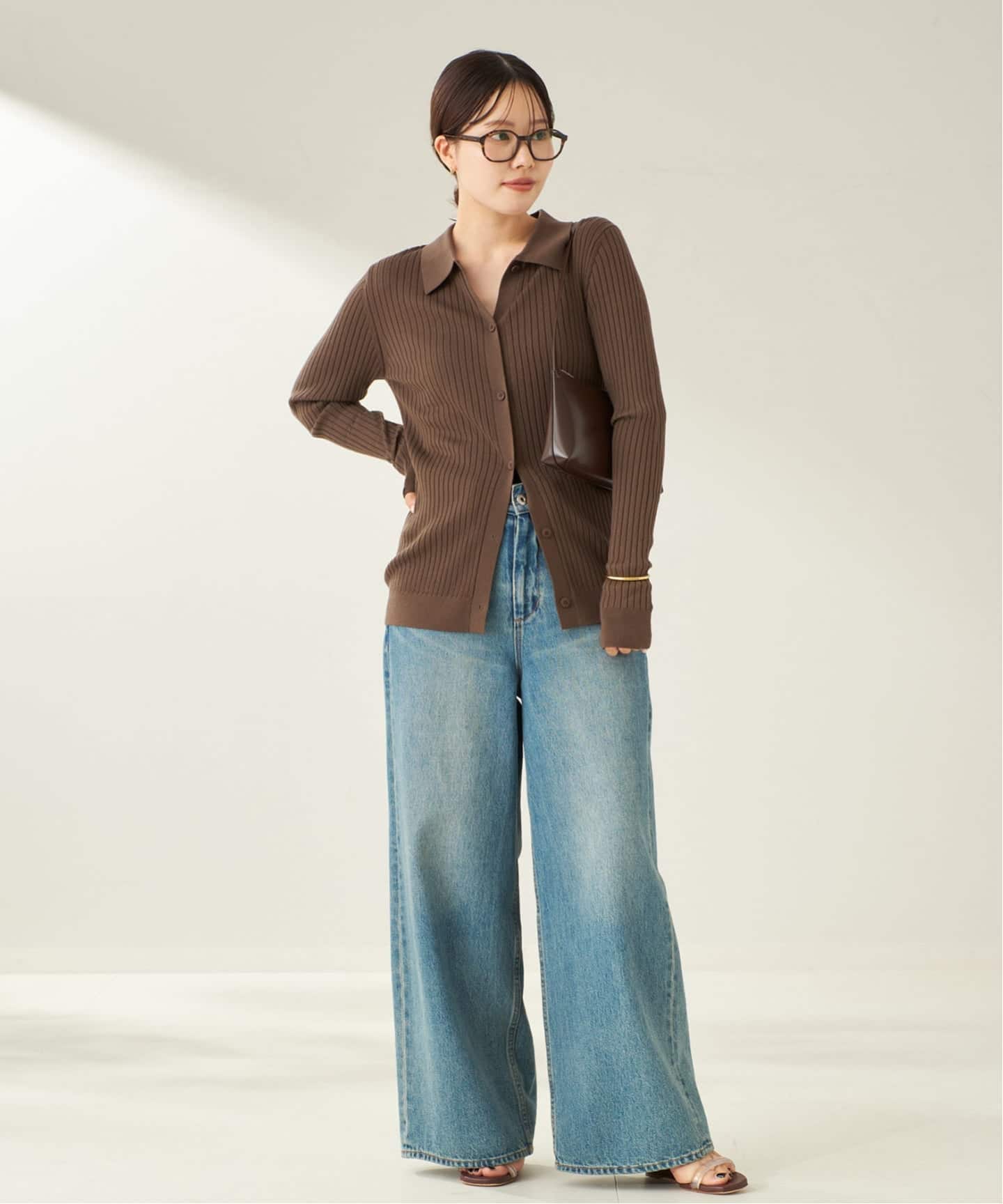美品　Plage　プラージュ　22SS　リブニットジャケット　カーディガン 予約》Collar Wide Rib カーディガン（カーディガン）｜Plage