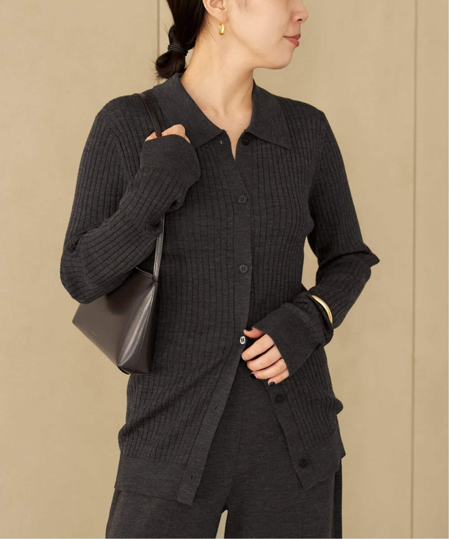 Collar Wide Rib カーディガン（カーディガン）｜Plage（プラージュ