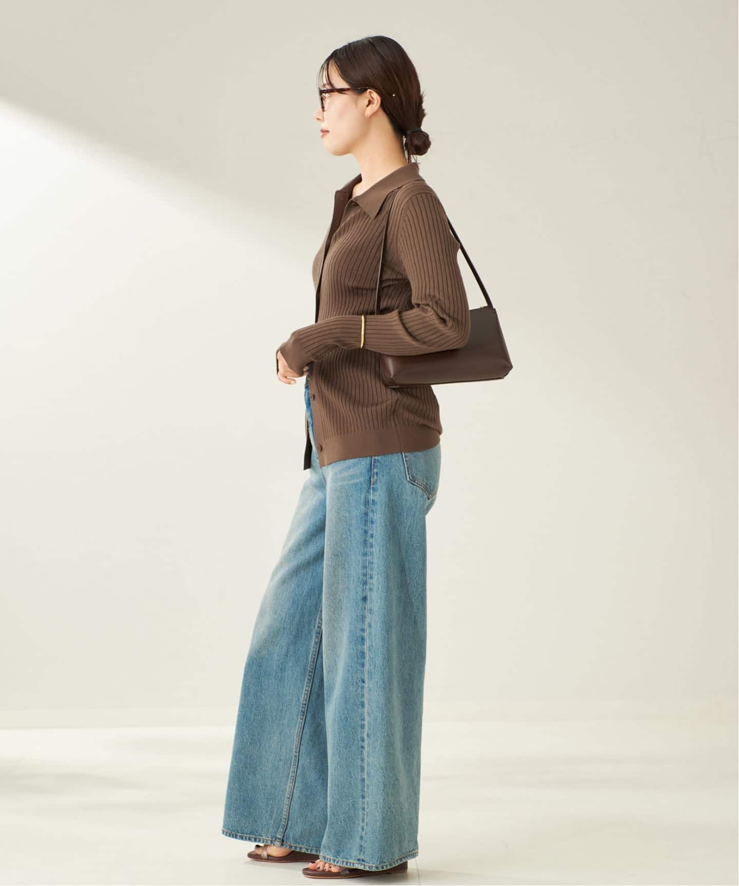 プラージュ　Collar カーディガン 予約》Collar Wide Rib カーディガン（カーディガン）｜Plage