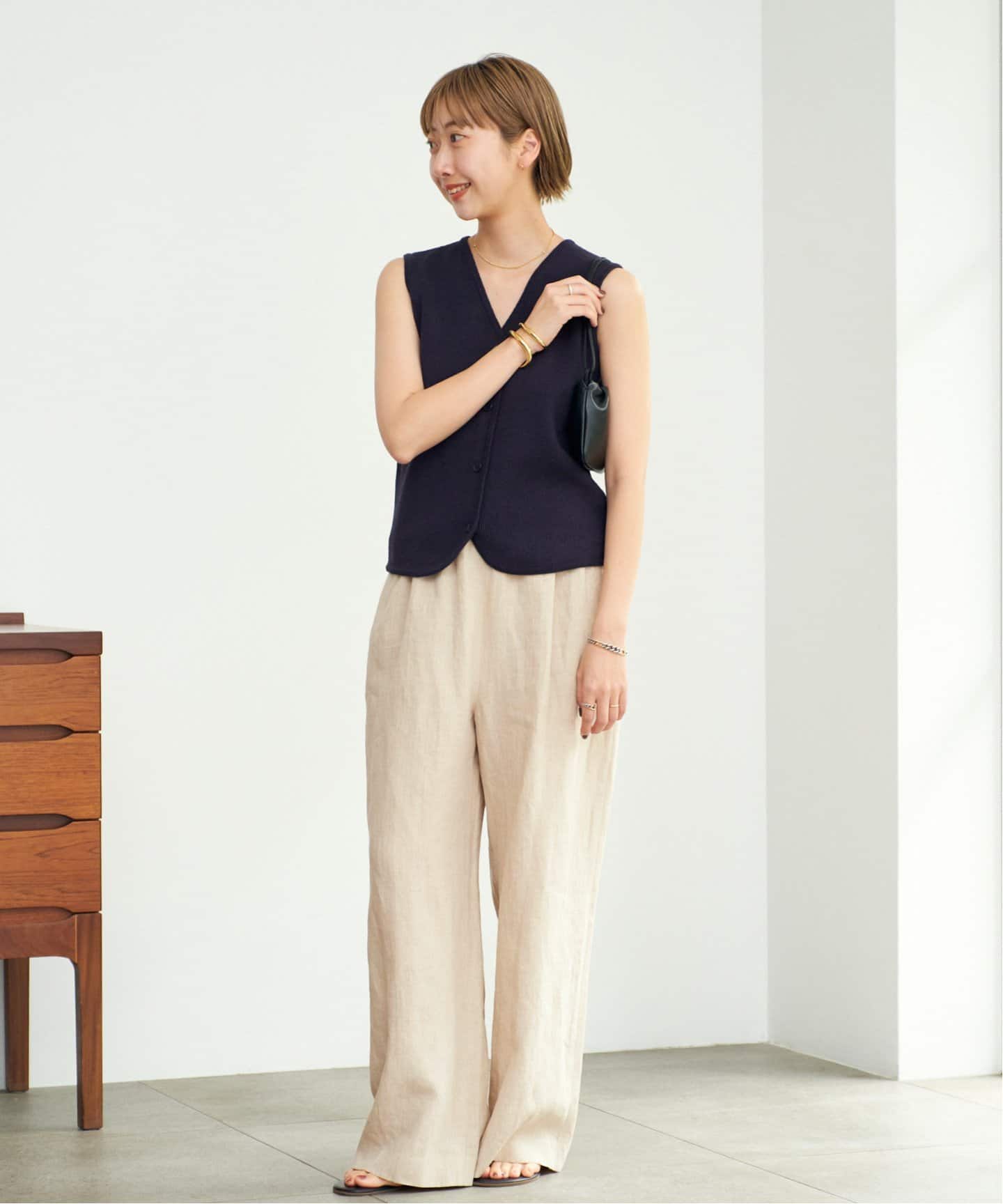 Plage 5G knit ベスト ベージュ