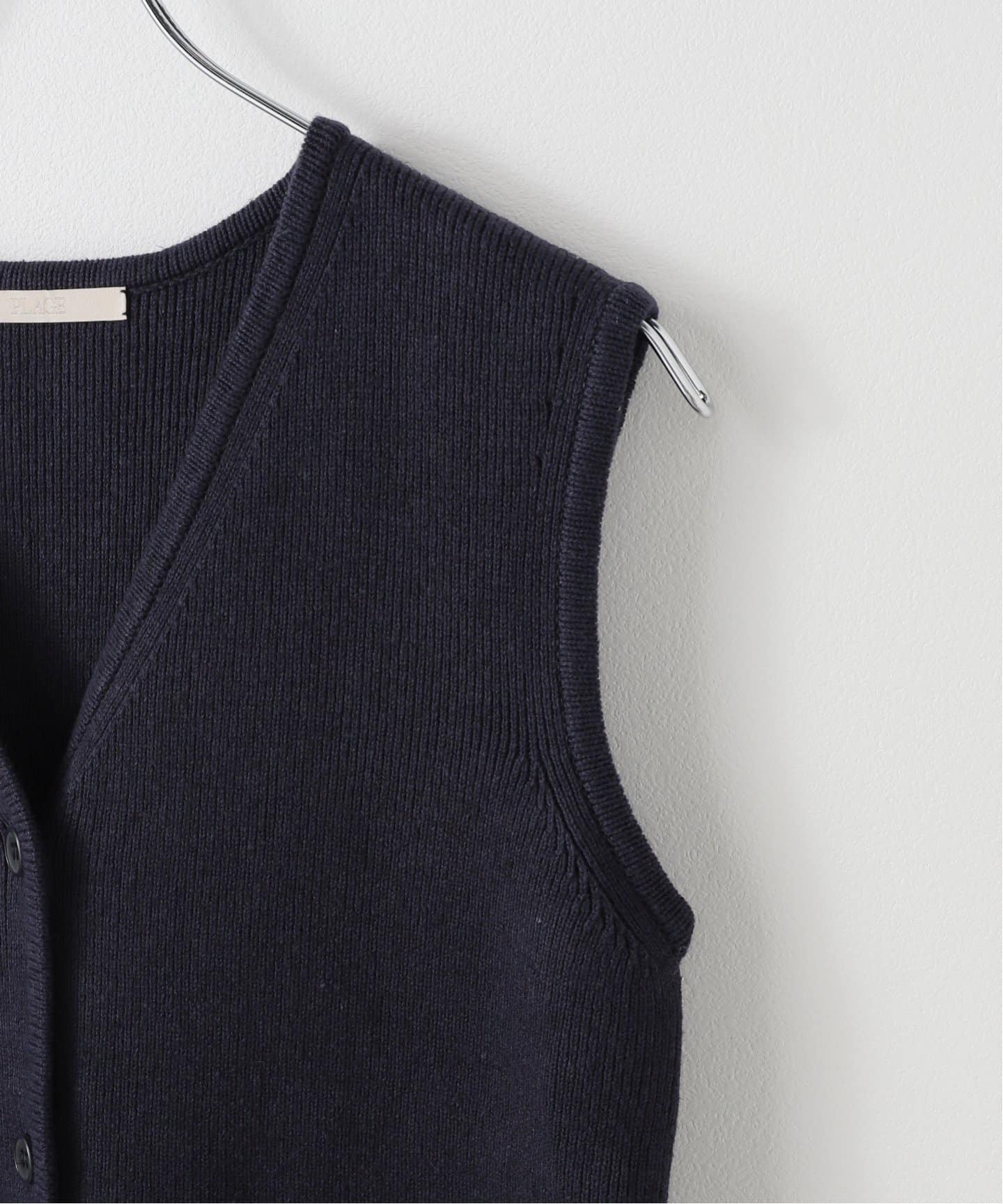 【美品】Plage CO LIKnit ベスト プラージュ Plage CO LI Knit ベスト （ネイビー