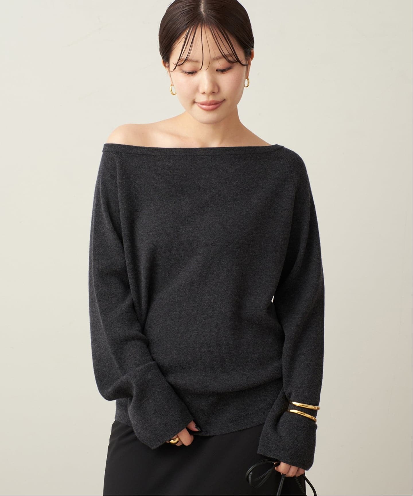 予約》Off shoulder slit ニット（ニット／セーター）｜Plage
