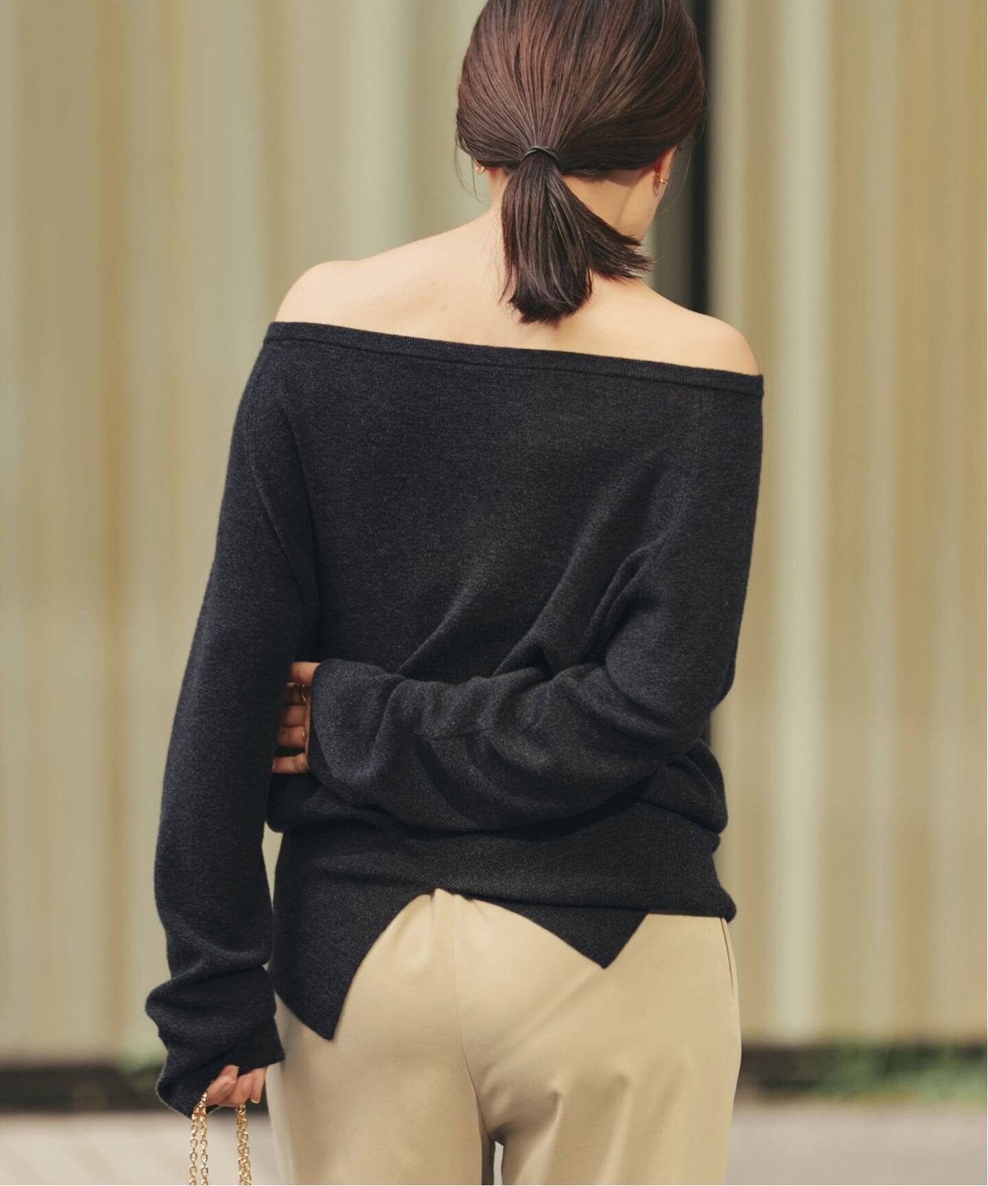 追加》Off shoulder slit ニット 2（ニット／セーター）｜Plage