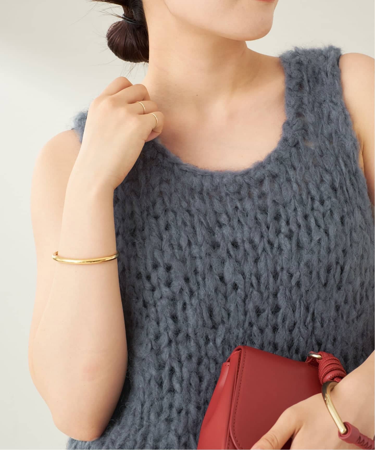 ジャンボタム ノースリーブ プルオーバー（ニット／セーター