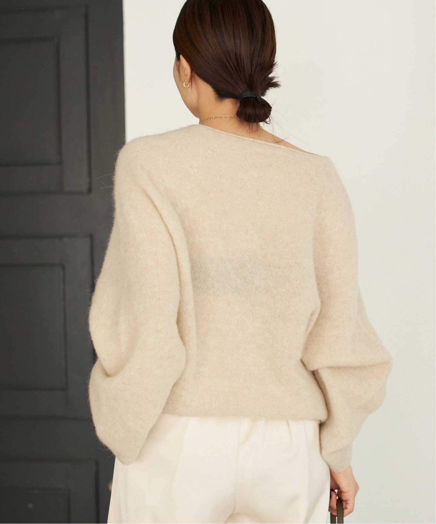 【新品】プラージュ　Baby Alpacaラグランプルオーバー　ベージュ　ニット 追加》Baby Alpaca ラグラン プルオーバー（ニット／セーター