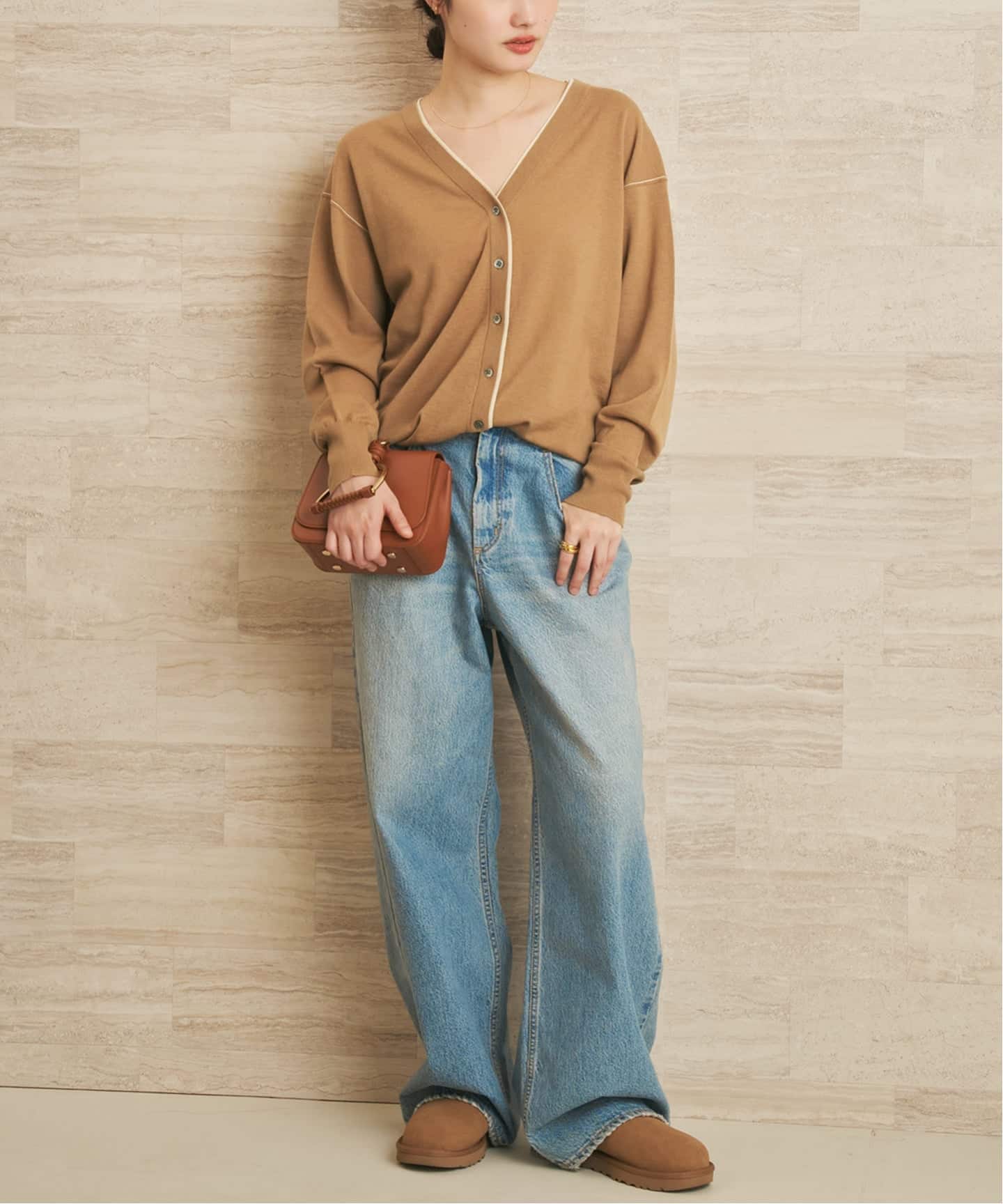 TWO TONE Vネック カーディガン（カーディガン）｜Plage