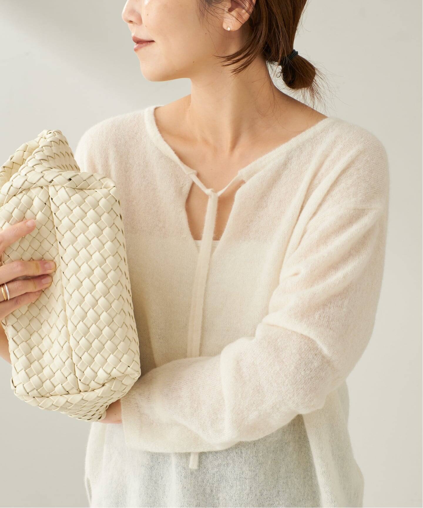 Plage アルパカ Mix STRING ニット 未使用タグ付き　お値下げ plage（プラージュ） ニット セーター アルパカMix STRING ニット