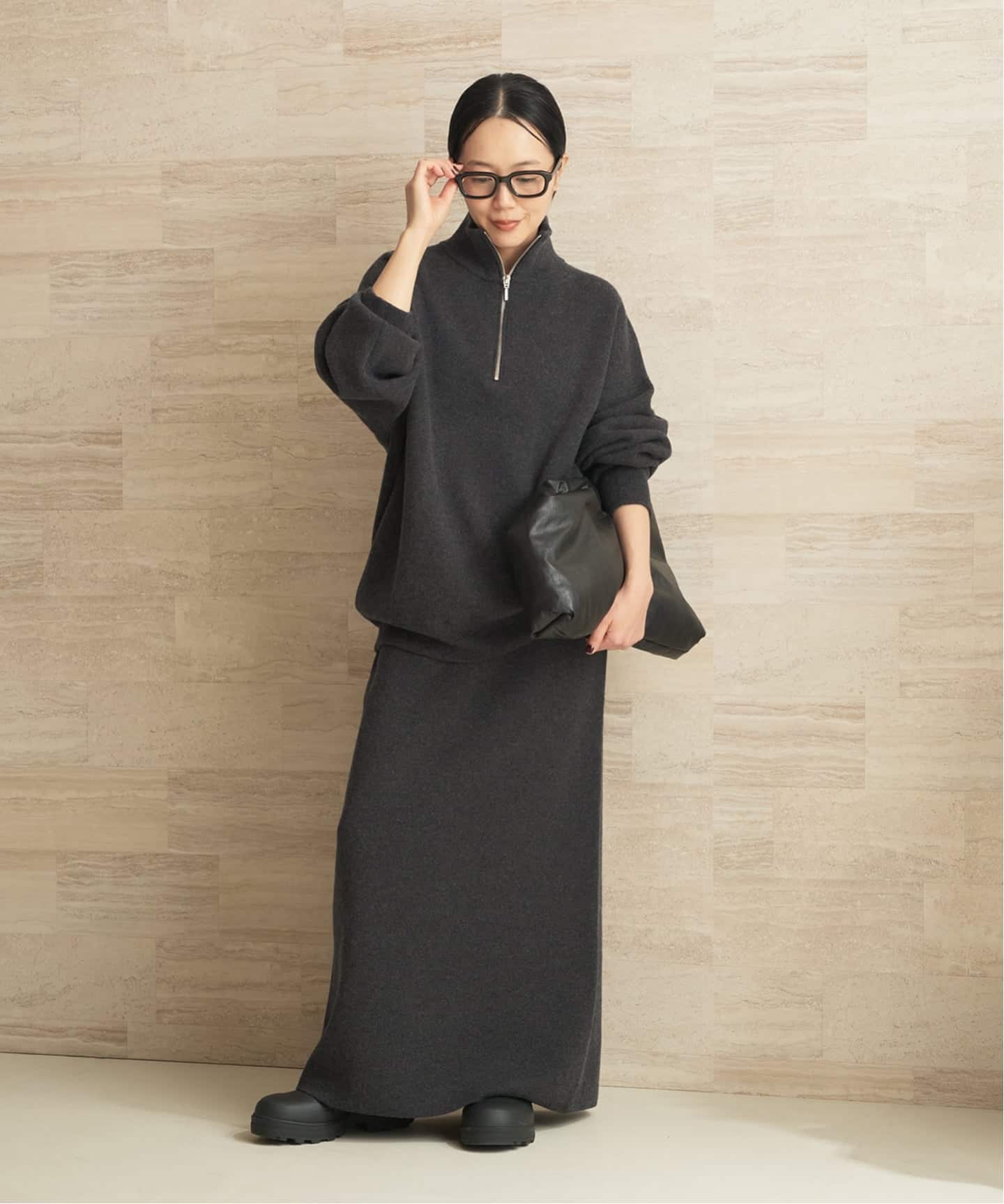 【11/30まで出品】plage　ハーフジップ　ニット 一部店舗・WEB限定》スムース ハーフ Zip ニット（ニット／セーター