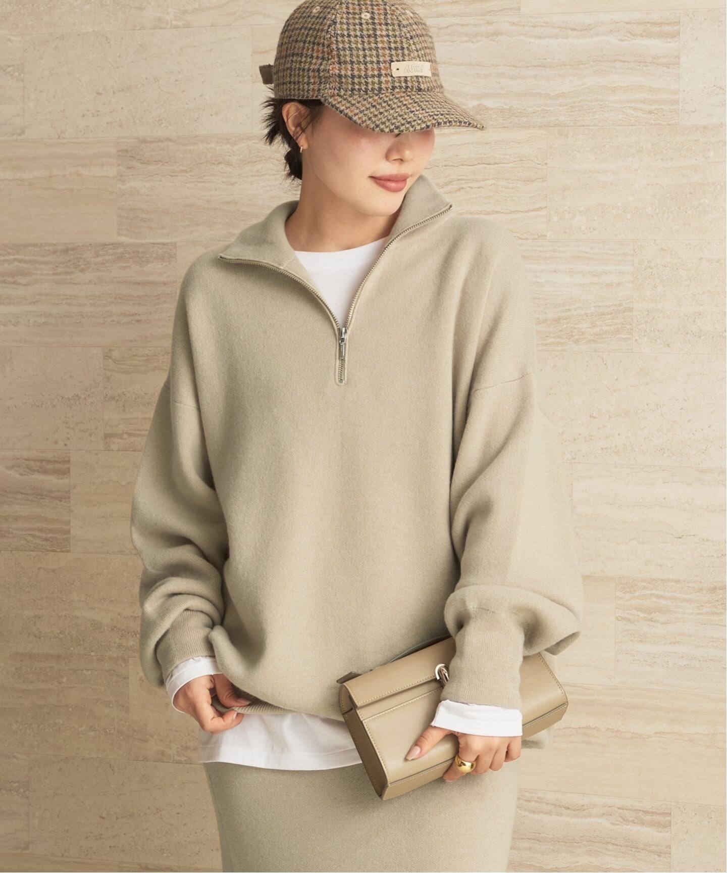 一部店舗・WEB限定》スムース ハーフ Zip ニット（ニット／セーター