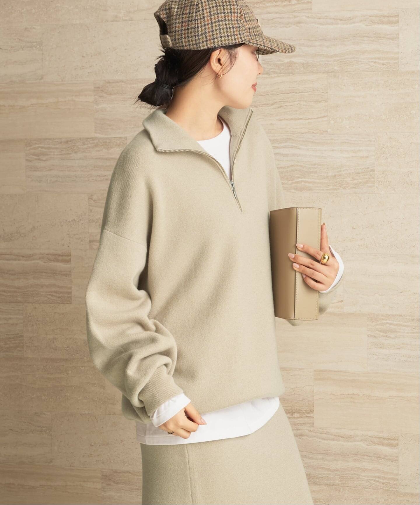 一部店舗・WEB限定》スムース ハーフ Zip ニット（ニット／セーター