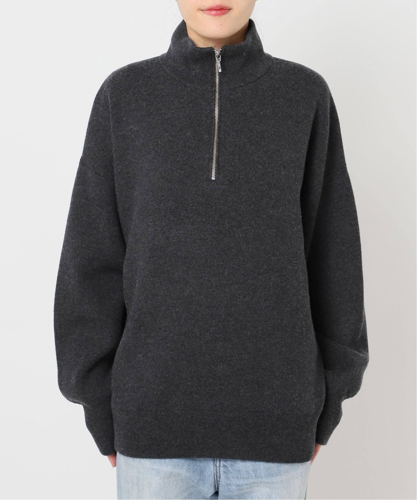 【11/30まで出品】plage　ハーフジップ　ニット 一部店舗・WEB限定》スムース ハーフ Zip ニット（ニット／セーター