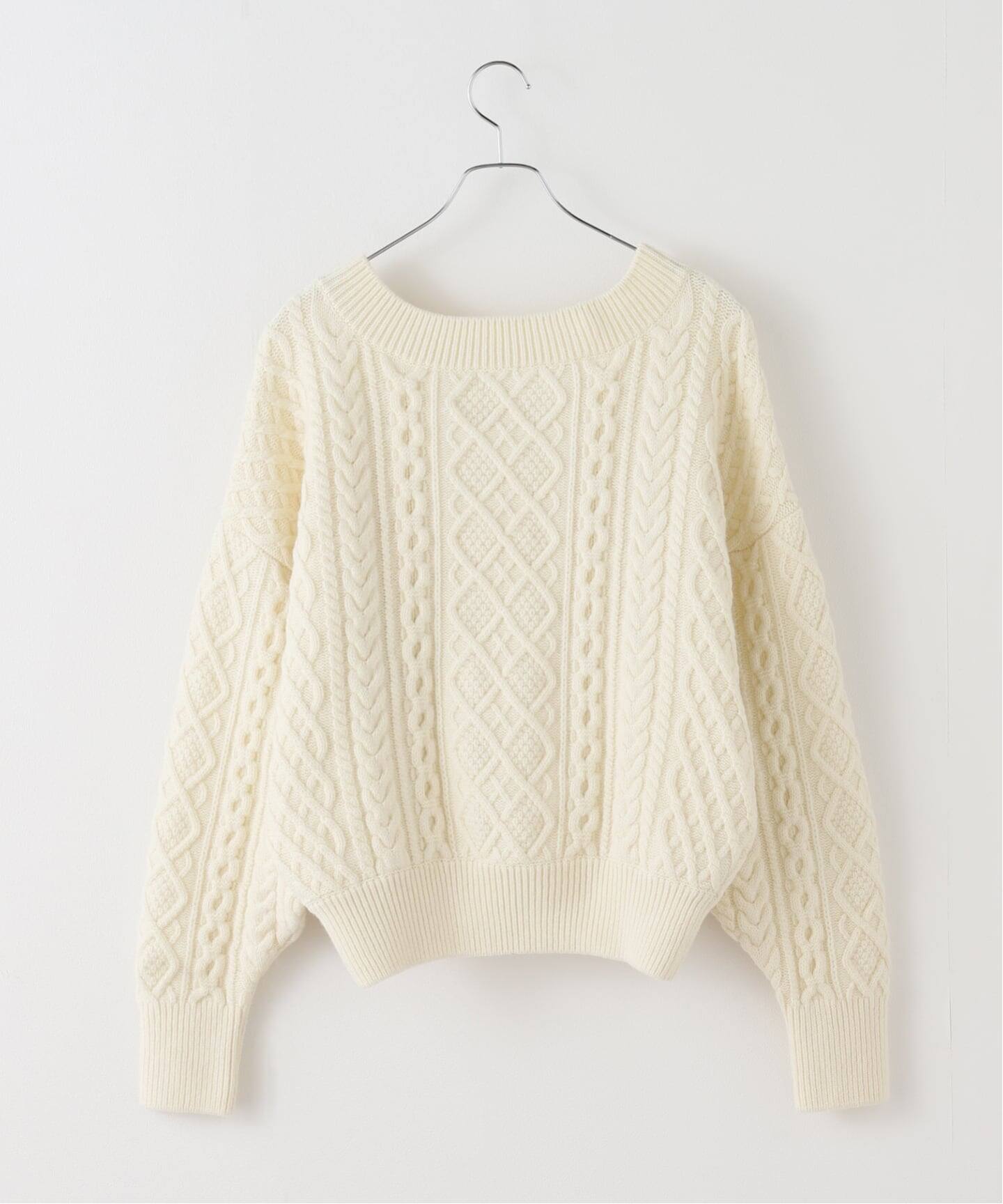 2WAY レースアップ アランプルオーバー（ニット／セーター）｜Plage