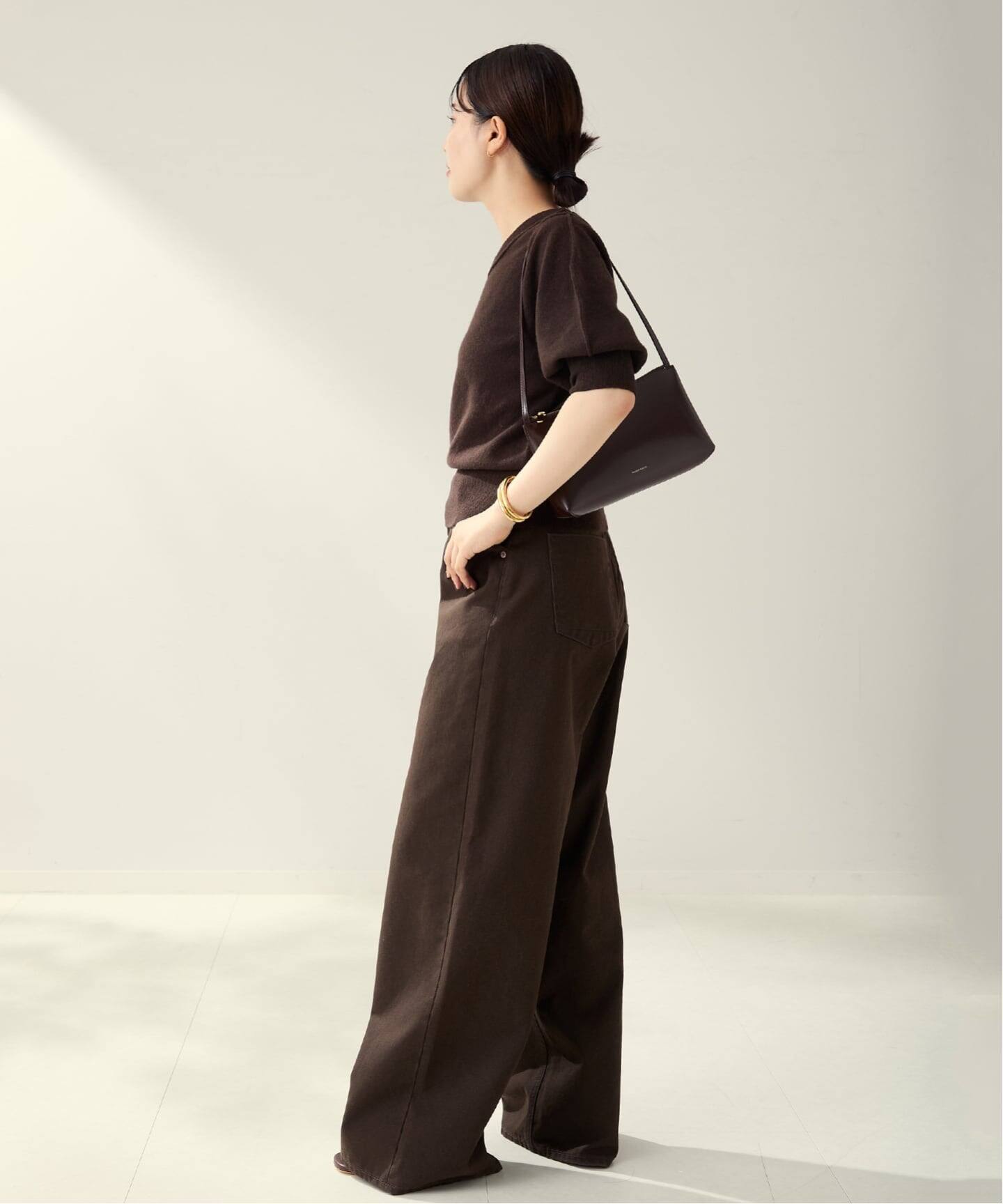 新品未使用タグ付き Plage R'IAM ハーフスリーブパフニット ブラウン プラージュ Plage 《予約》R'IAM ハーフスリーブパフニット