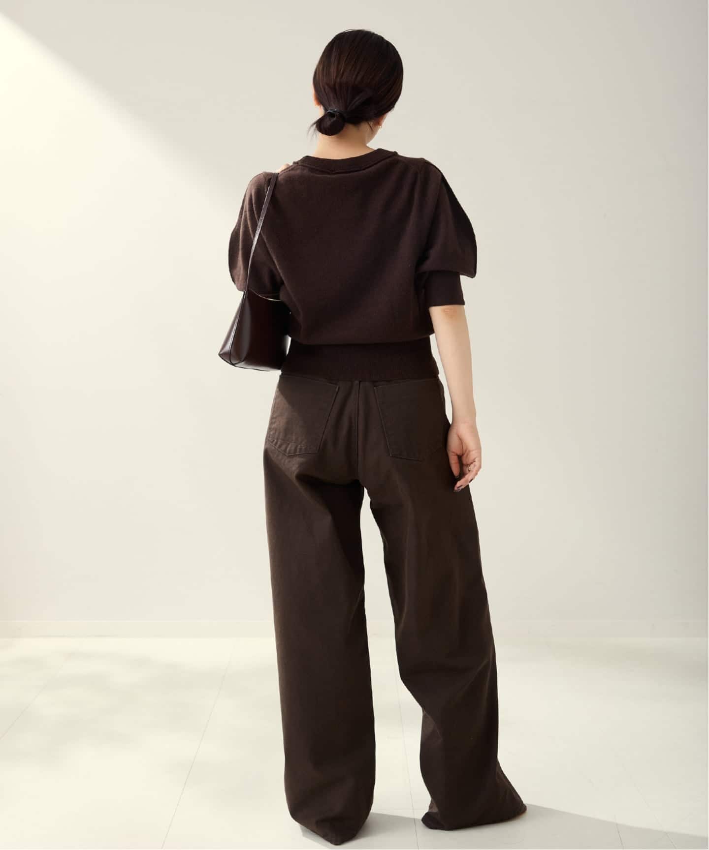 新品未使用タグ付き Plage R'IAM ハーフスリーブパフニット ブラウン R'IAM ハーフスリーブパフニット（ニット／セーター）｜Plage