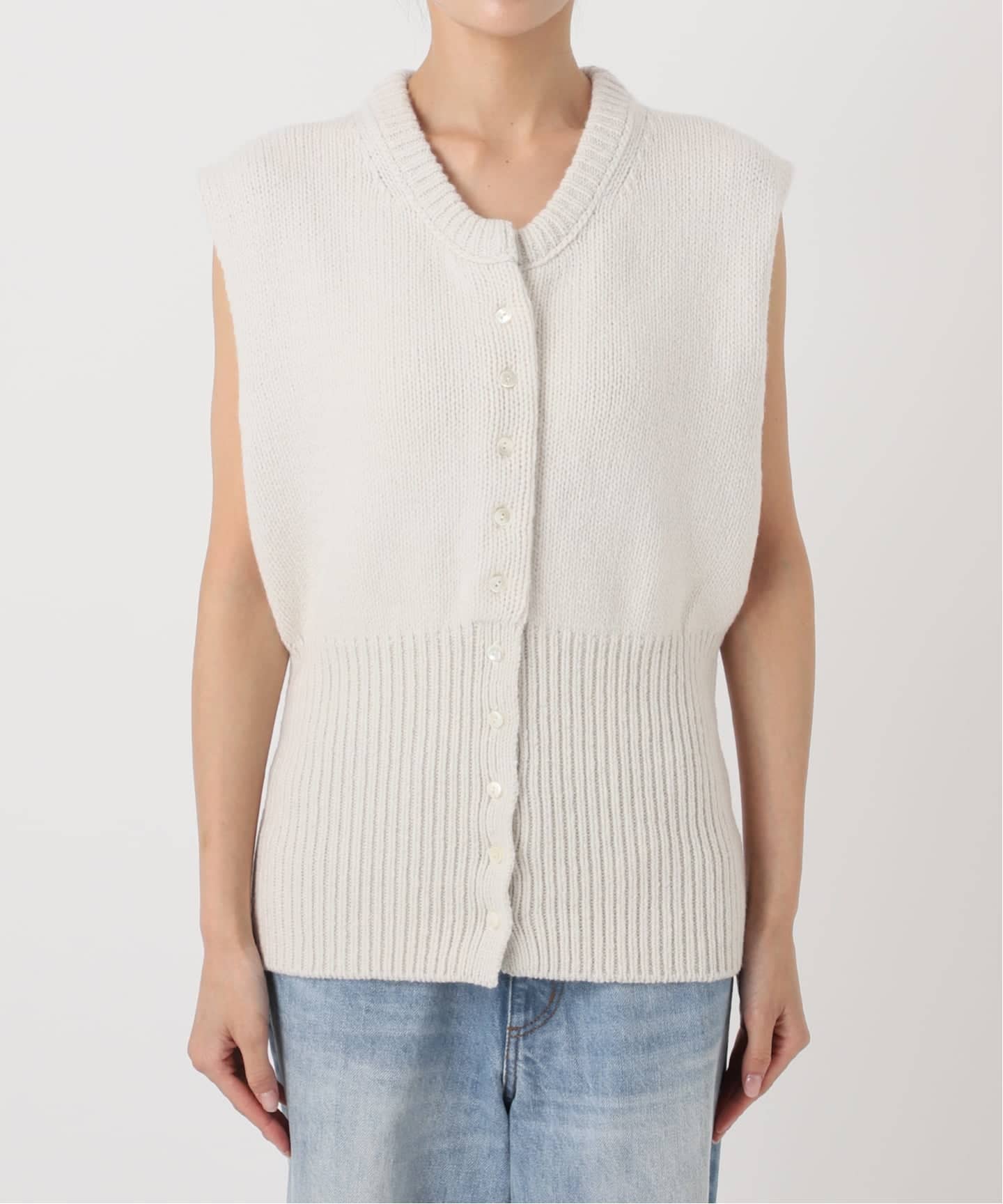 Plage 5G knit ベスト ベージュ COTTON SLUB KNIT ベスト（ベスト）｜Plage（プラージュ）の通販