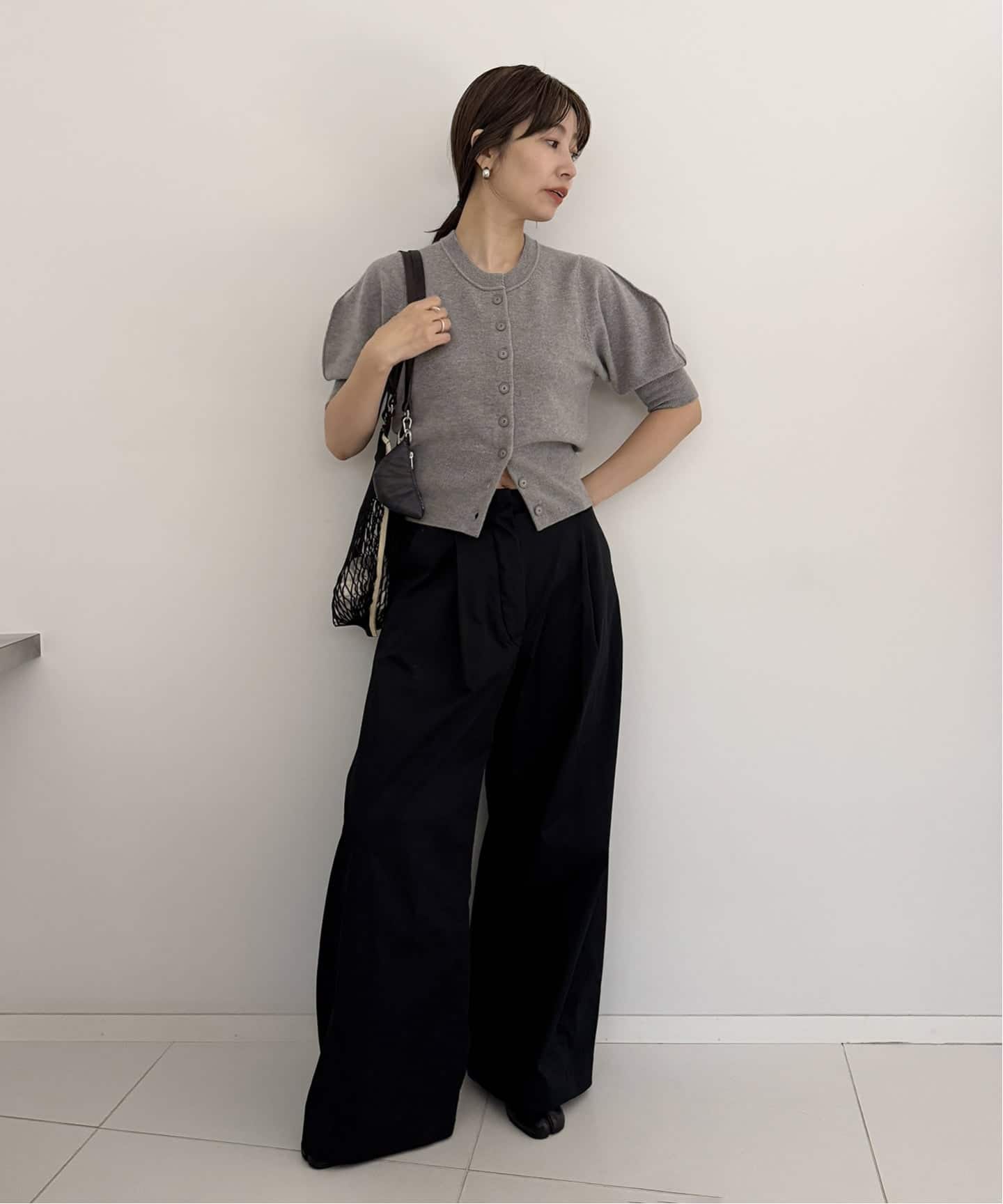 R’IAM パフスリーブ カーディガン 六本木店・WEB限定》R'IAM パフスリーブ カーディガン