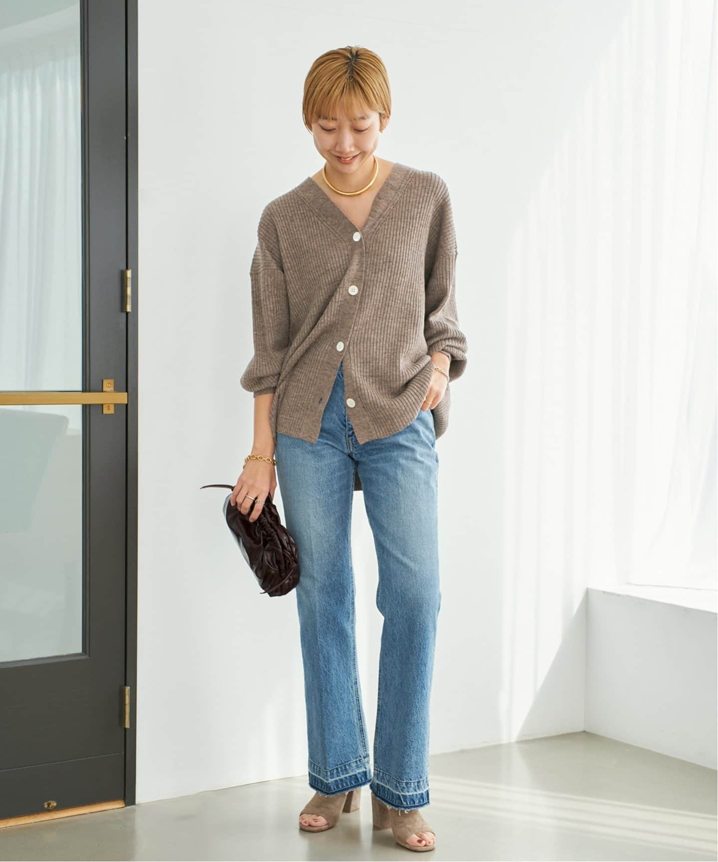 jazz linen rib カーディガン（カーディガン）｜Plage
