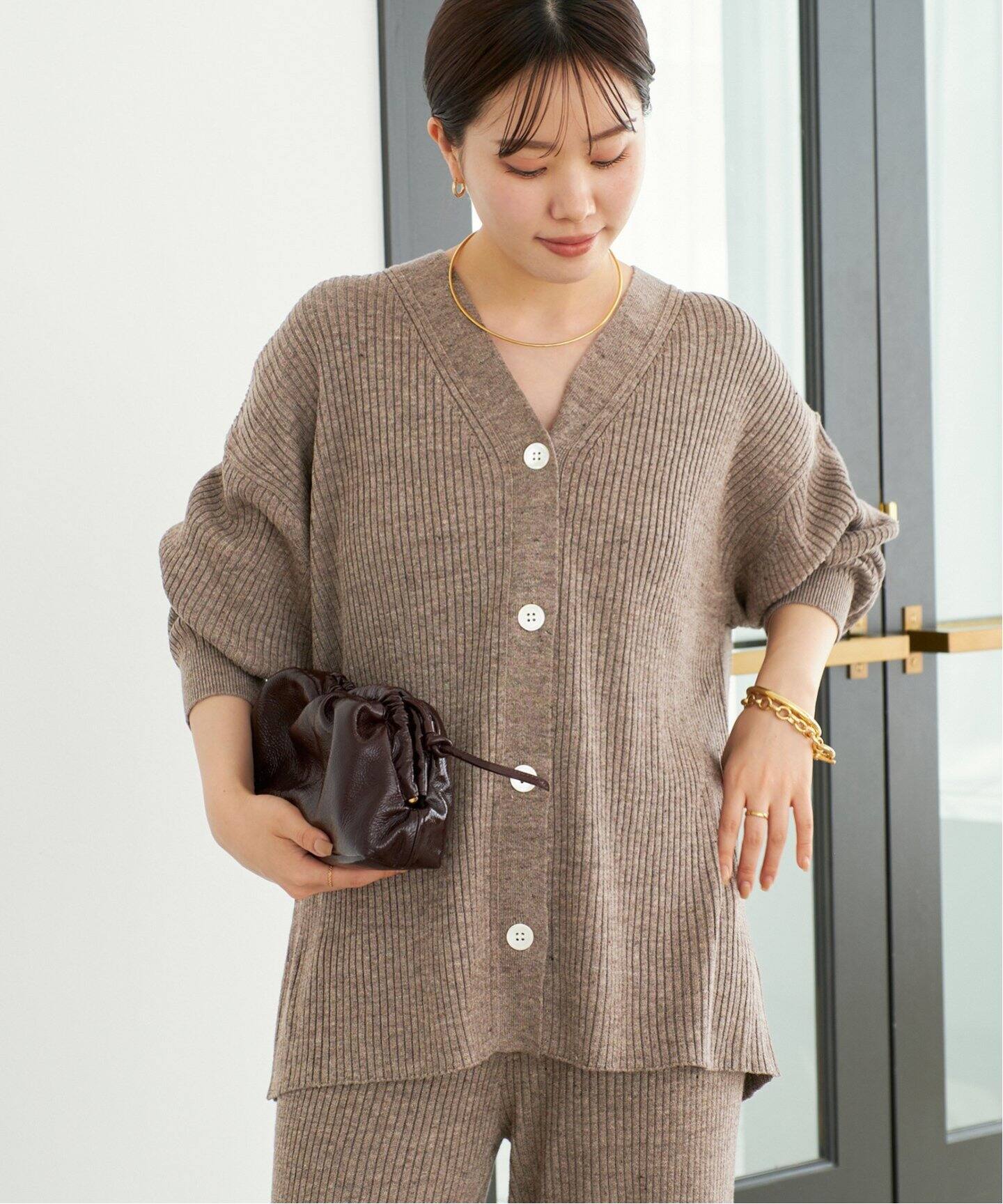 jazz linen rib カーディガン（カーディガン）｜Plage