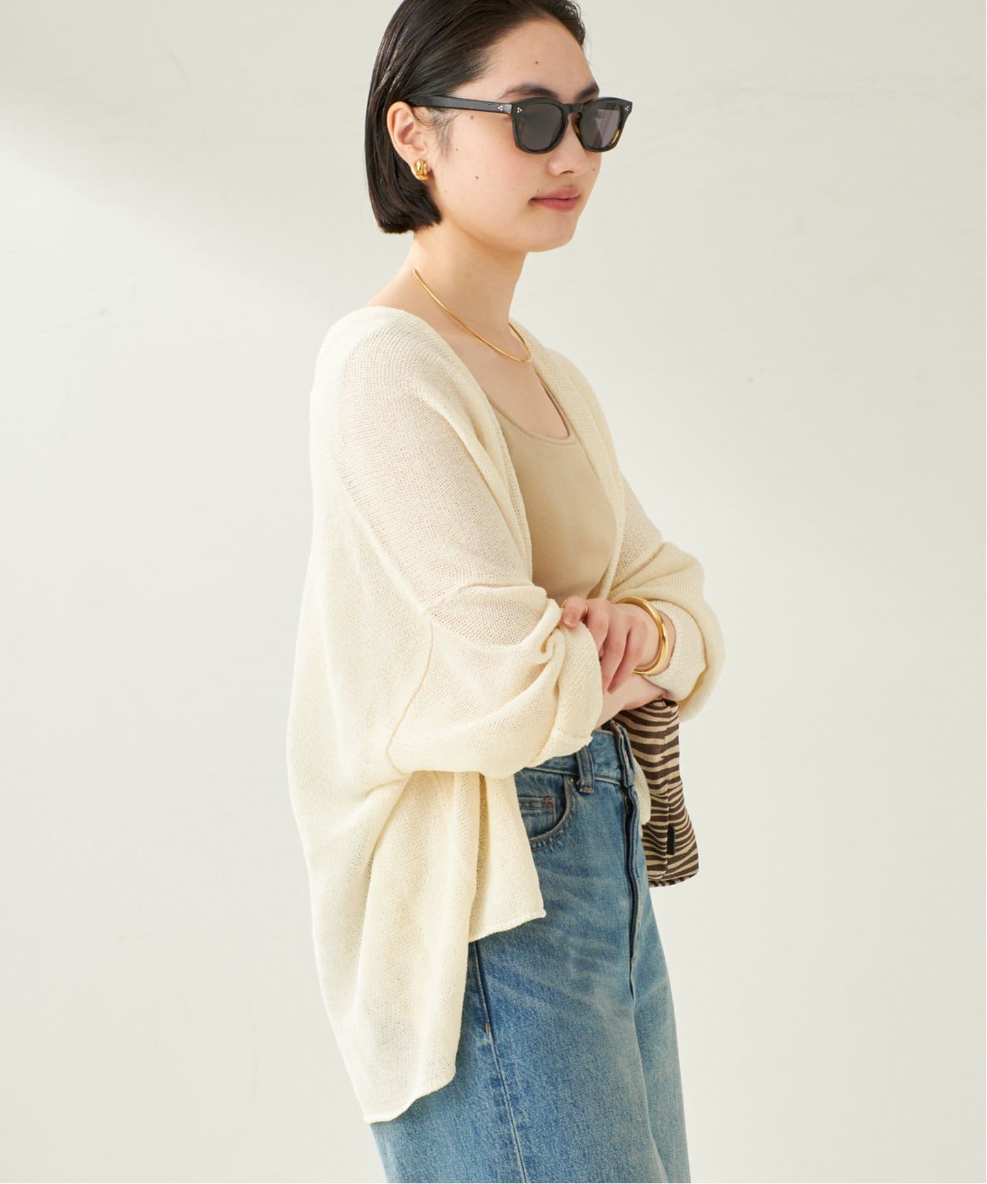 【期間限定値下げ】plage linen sweat リネン　ボレロカーディガン plage カーディガン linen sweat ボレロ レディース : ZOZOTOWN