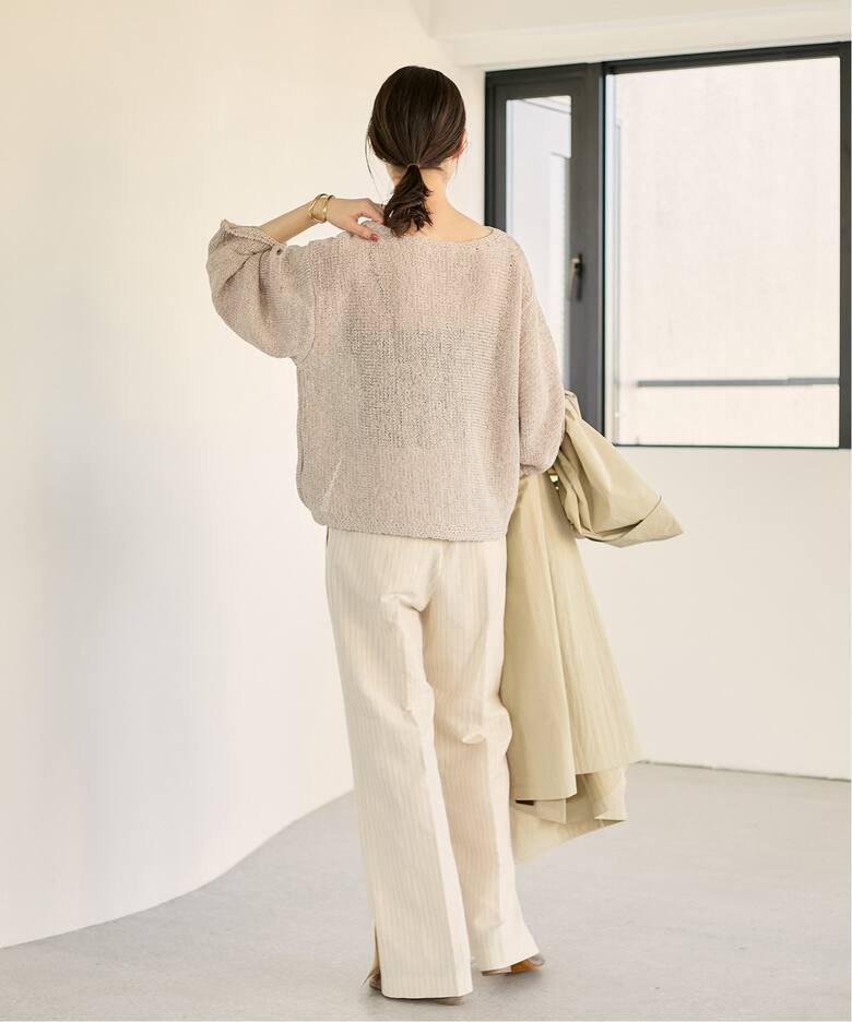 linen mix loose プルオーバー（ニット／セーター）｜Plage  
