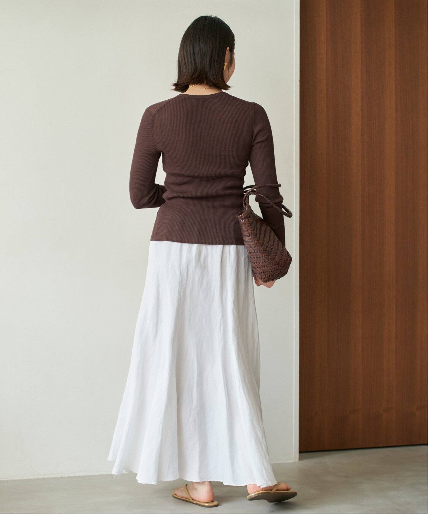 【美品】plage whisper rib sheer カーディガン ホワイトA セール】whisper rib sheer カーディガン（カーディガン/ボレロ