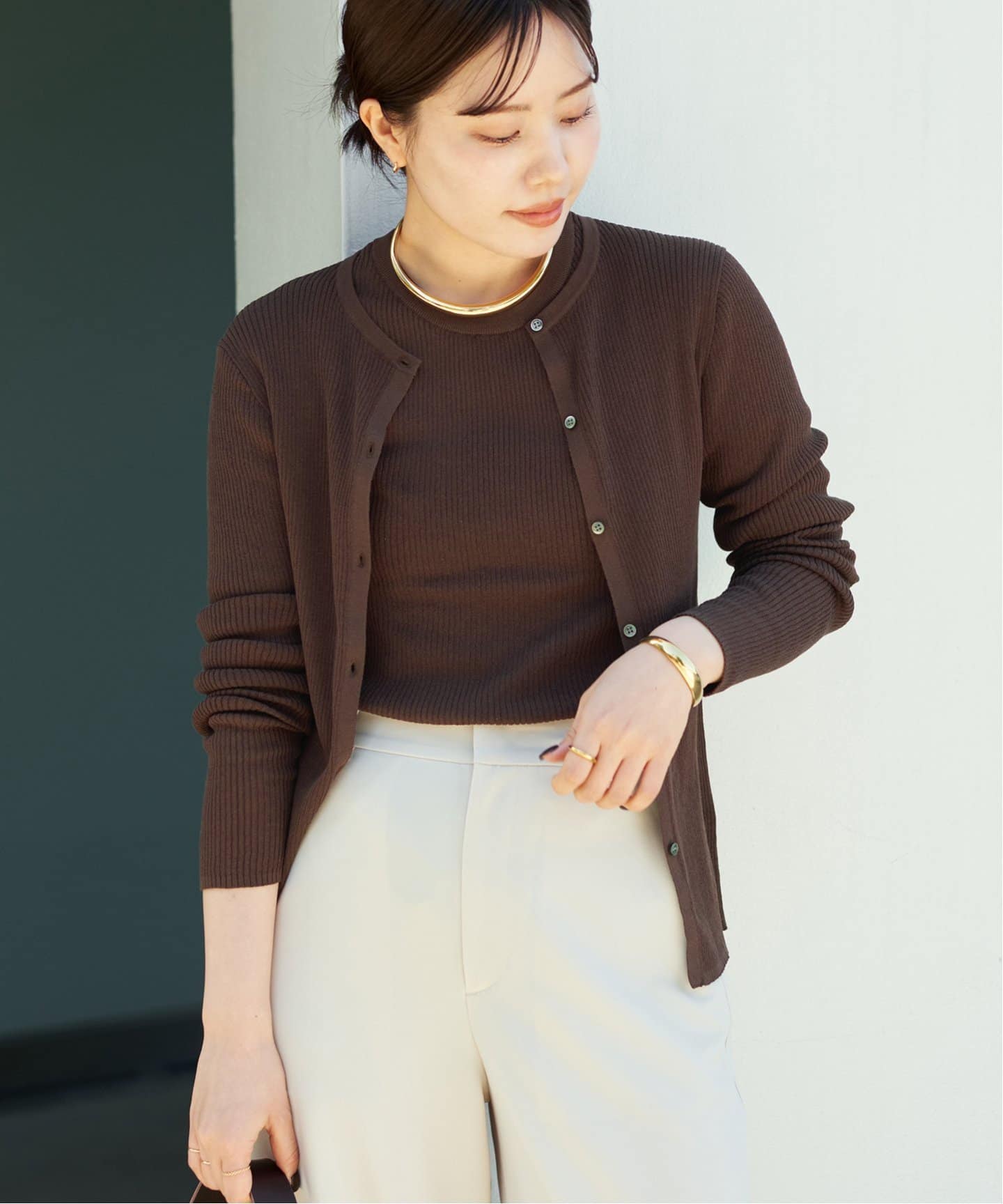 whisper rib sheer カーディガン（カーディガン）｜Plage