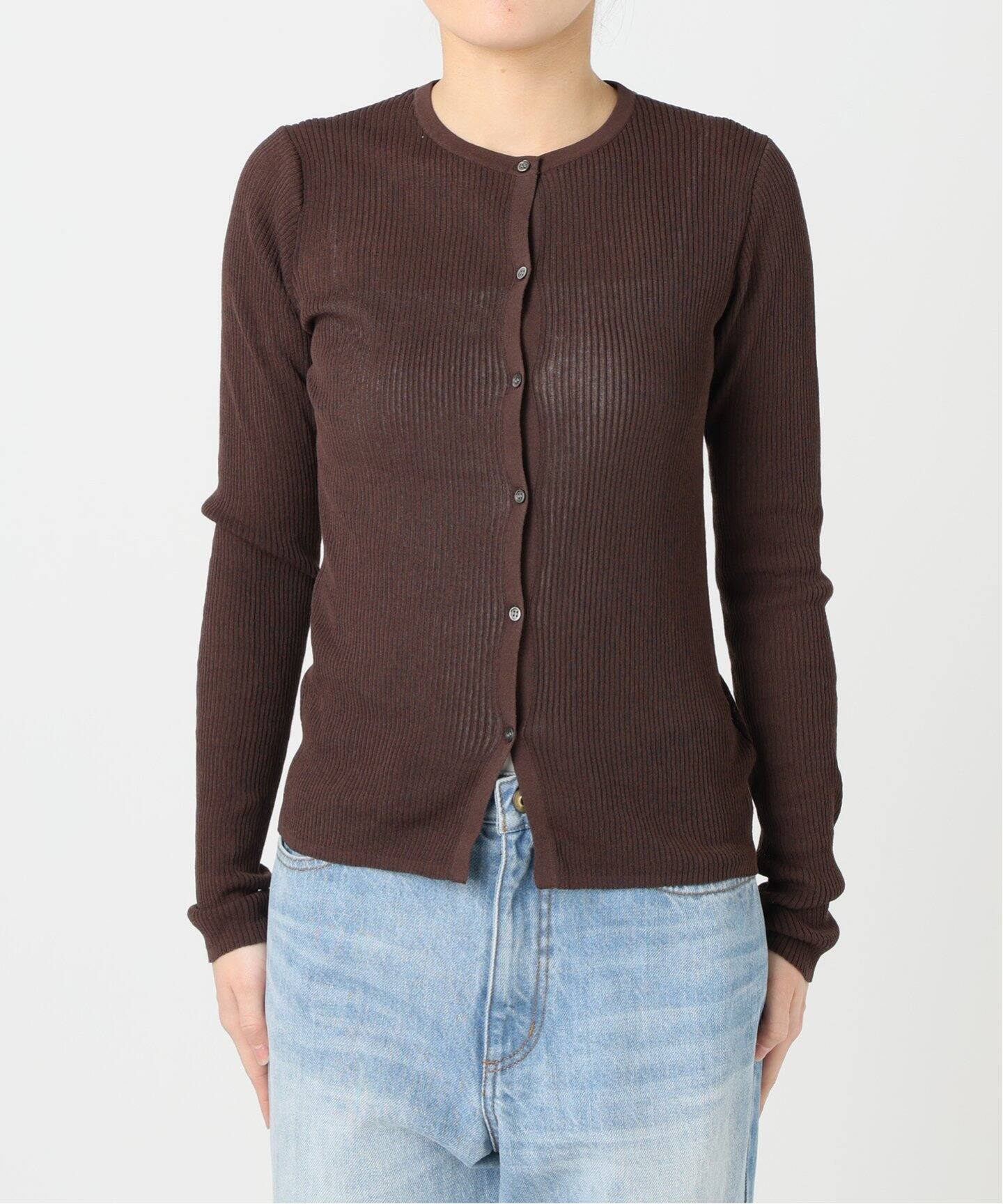 whisper rib sheer カーディガン（カーディガン）｜Plage