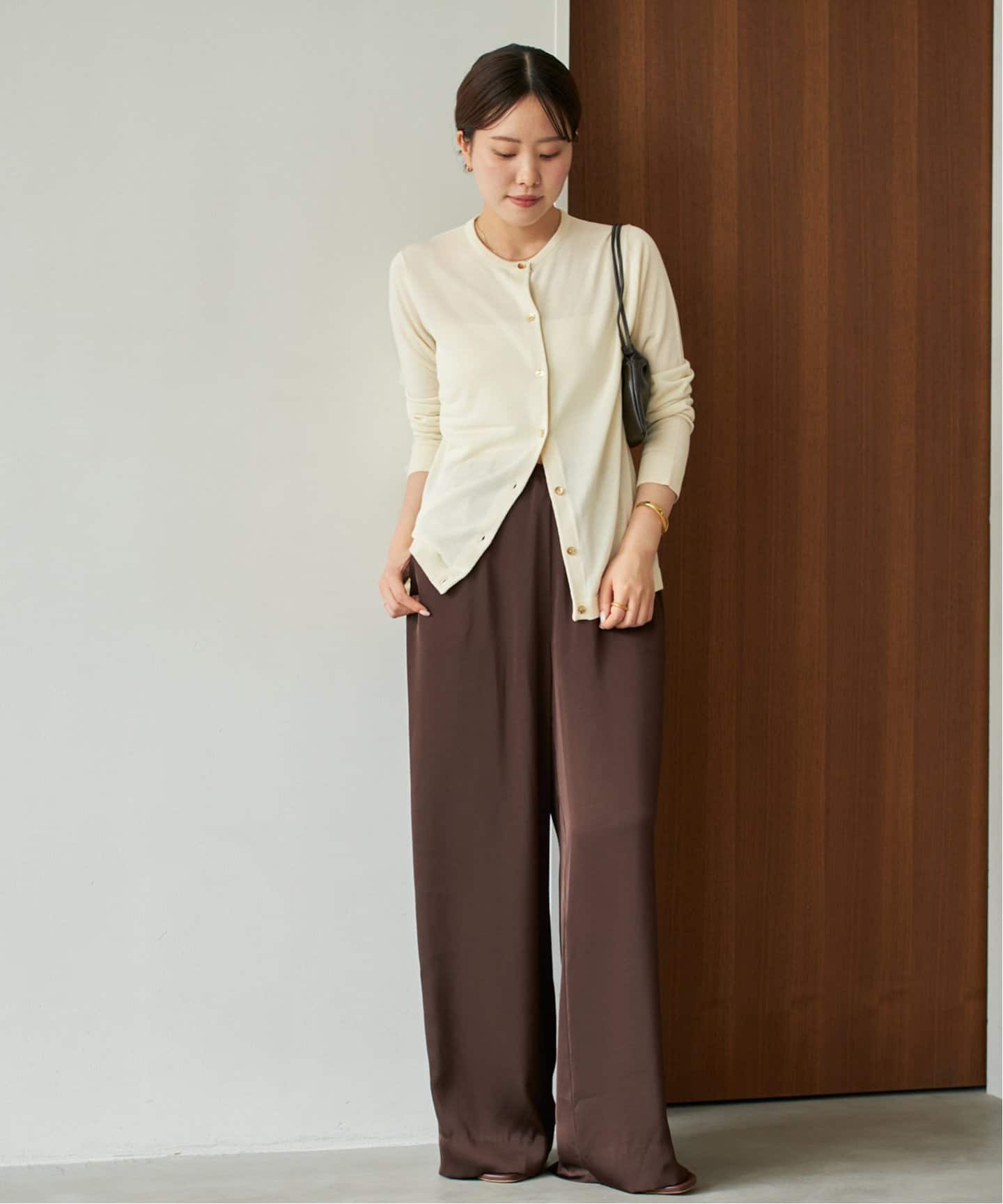 Plage Luster カーディガン ベージュ 34 B.C STOCK カーディガン 「追加4」手洗い可 / リネン混シアー