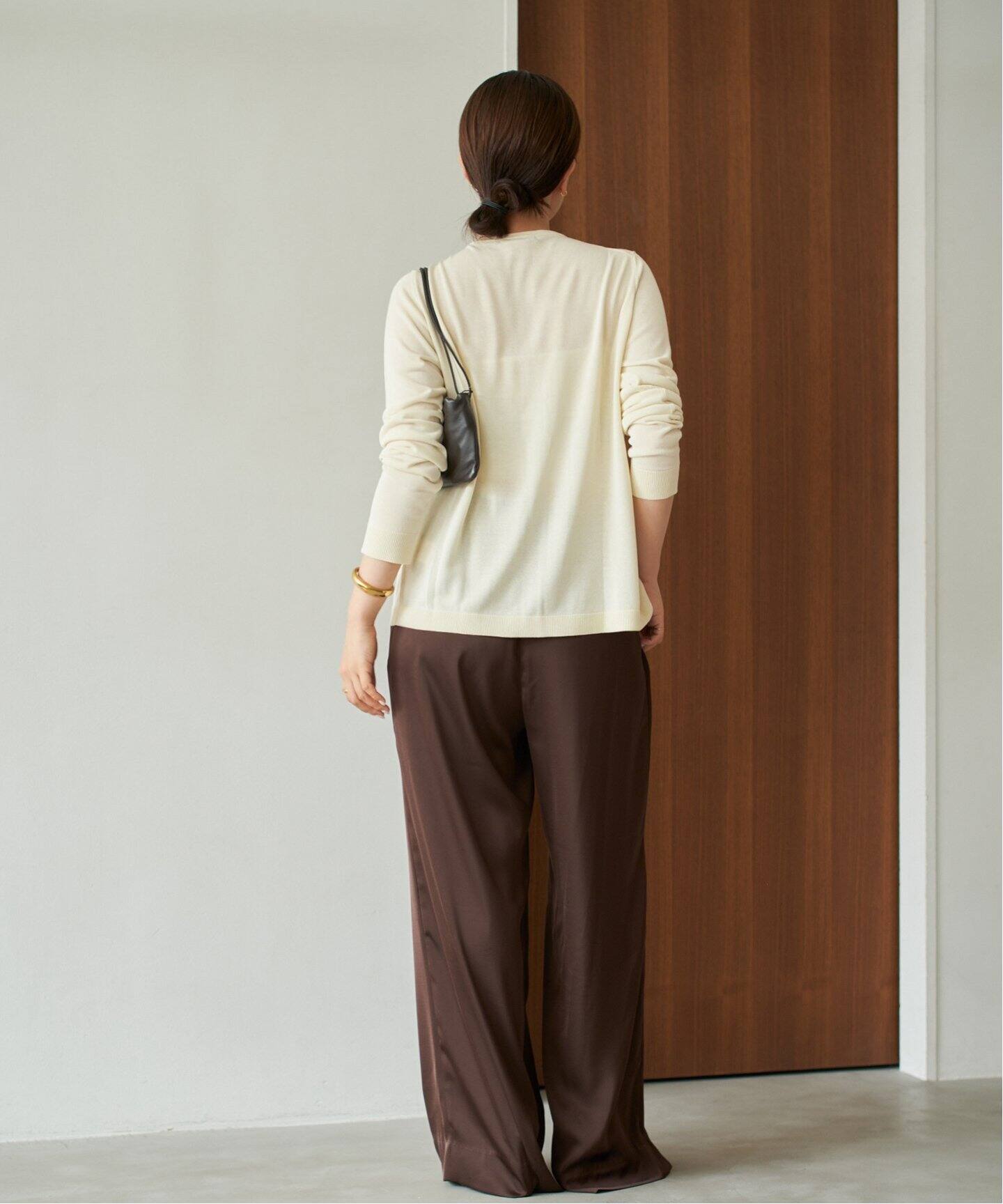 Plage - Plage(プラージュ) カーディガン レディース - ダークブラウン 長袖/ロング丈 Collar Knit カーディガン（カーディガン）｜Plage（プラージュ