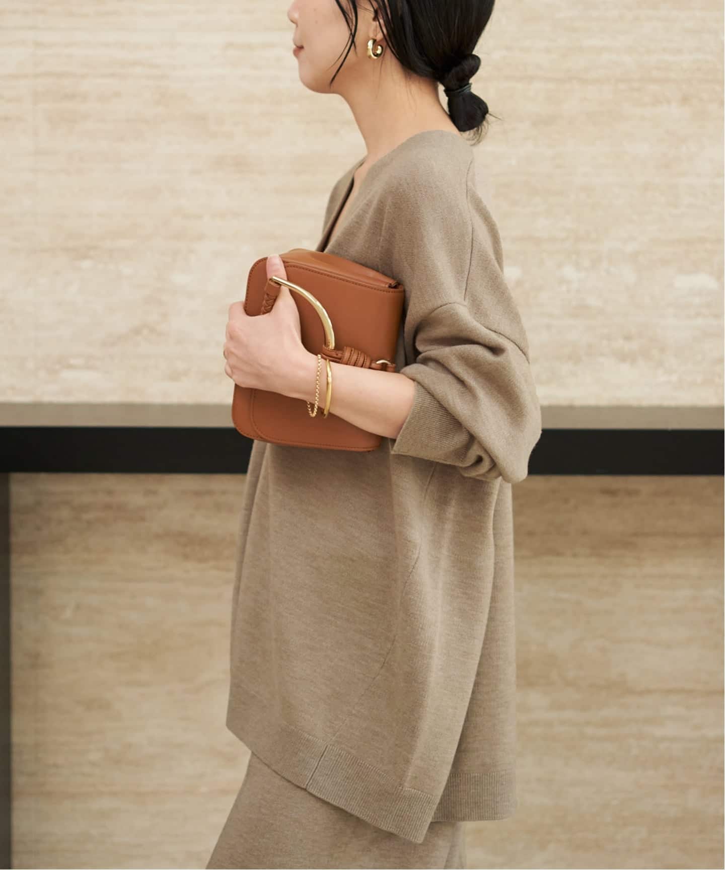 25AW【新品タグ付】CASH TOUCH カーディガン　ブラウンD プラージュ Plage CASH TOUCH カーディガン （ブラウン D