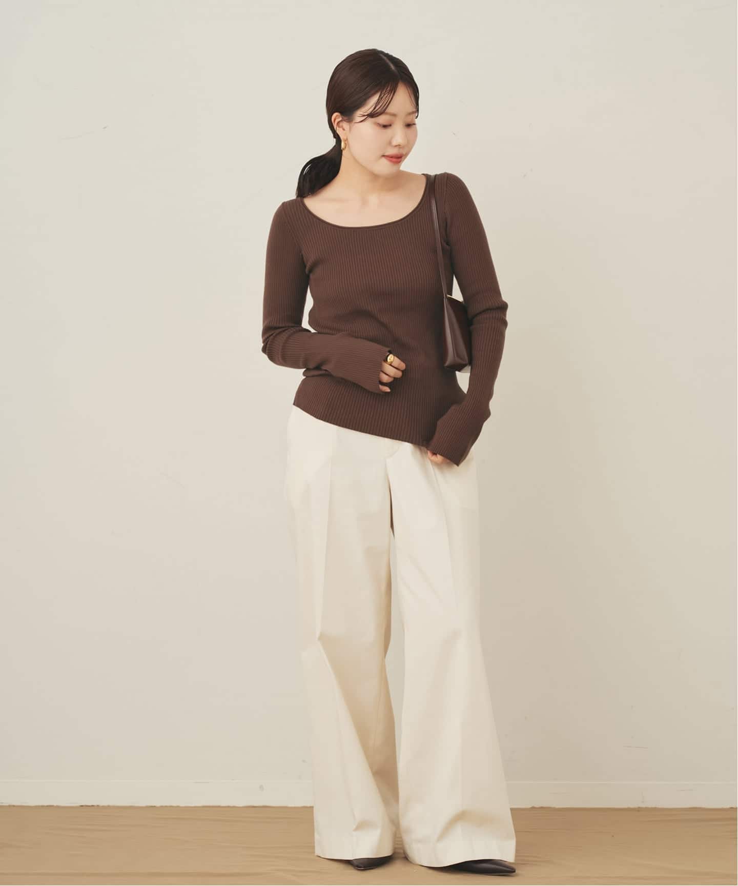 easy care wide rib プルオーバー（ニット／セーター）｜Plage