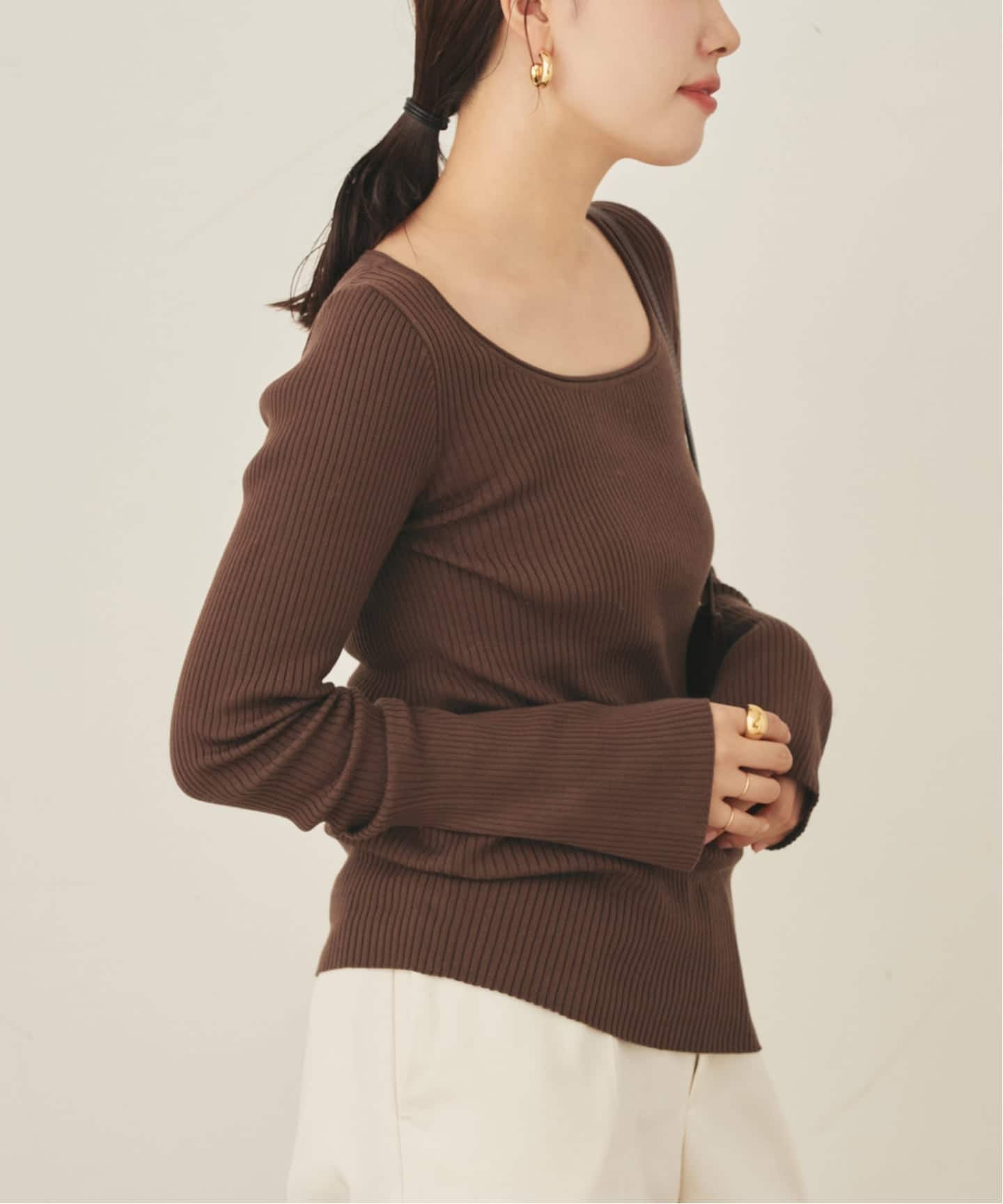 easy care wide rib プルオーバー（ニット／セーター）｜Plage