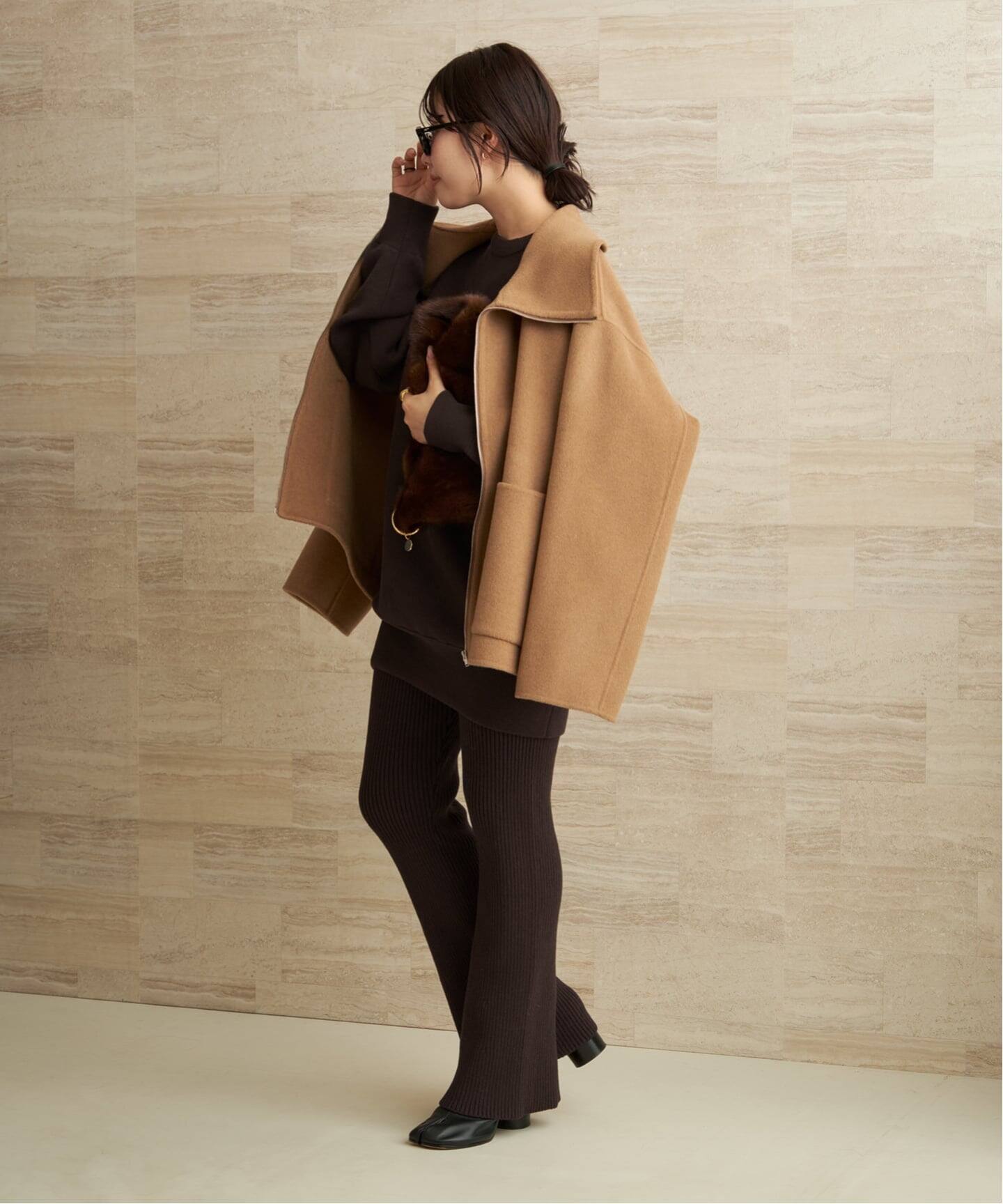 【美品】  Plage / プラージュ | 2021AW | les Tendre CASHMERE ニットボレロ | F | ブラウン | レディース les Tendre brown スウェット（スウェット）｜Plage（プラージュ）の
