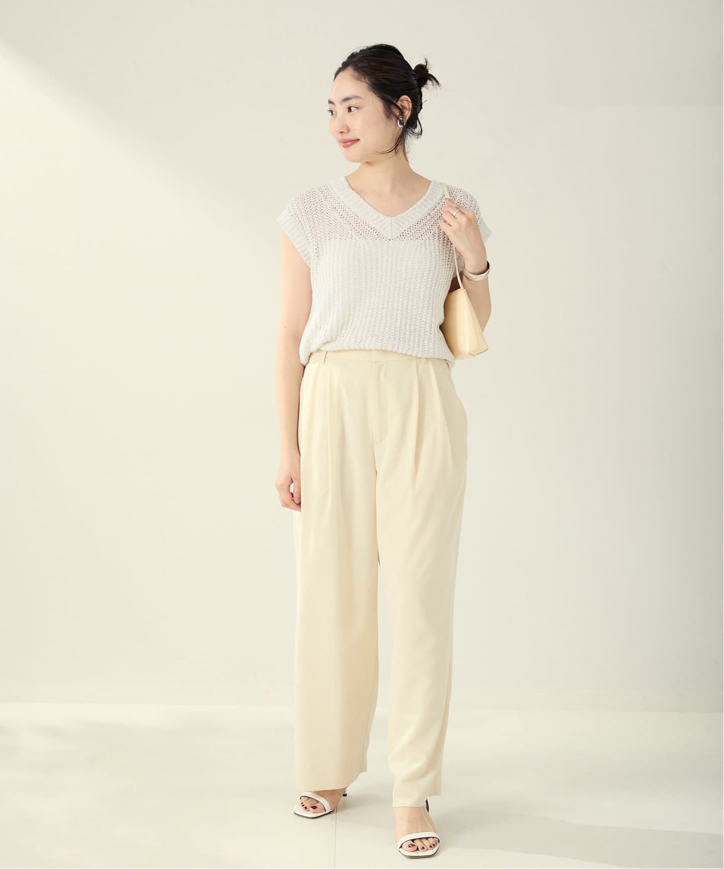 SILK-LINEN LILY Vネック ニット（ニット／セーター）｜Plage