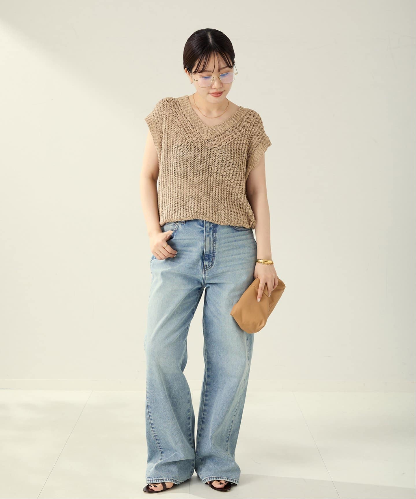 Plage プラージュ SILK-LINEN LILY Vネック ニット SILK-LINEN LILY Vネック ニット（ニット／セーター）｜Plage
