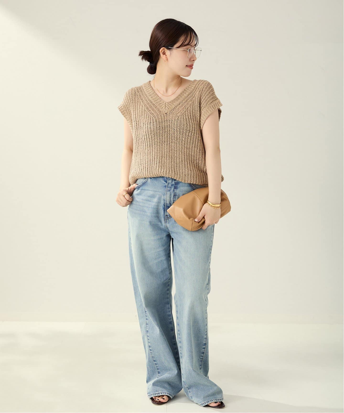 【Plage】SILK-LINEN LILY Vネック ニット SILK-LINEN LILY Vネック ニット（ニット／セーター）｜Plage